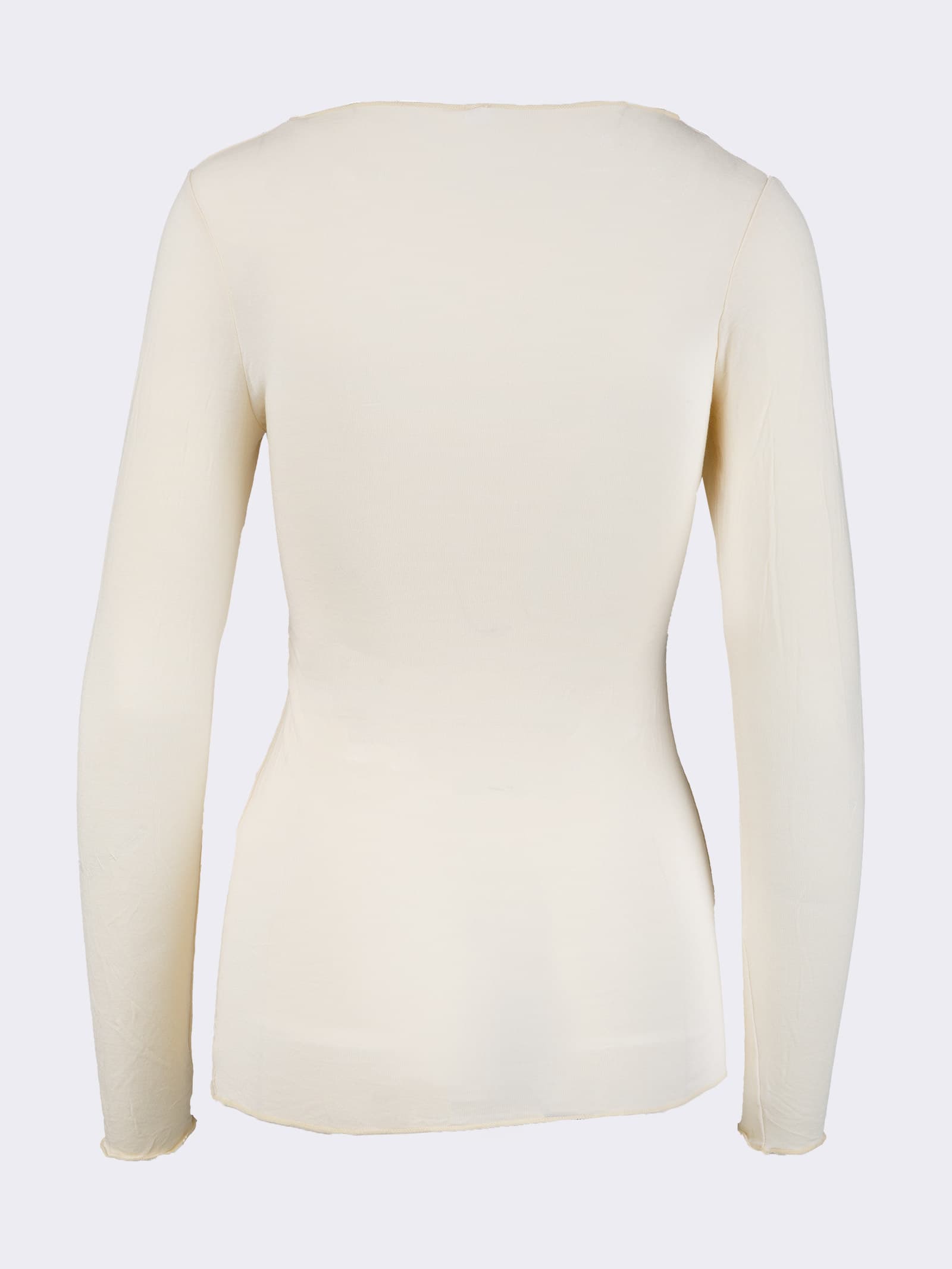 Camiseta Interior de Mujer de Manga Larga en Cachemir y Modal con Cuello Barco - Elegante y Cálida - Image 3