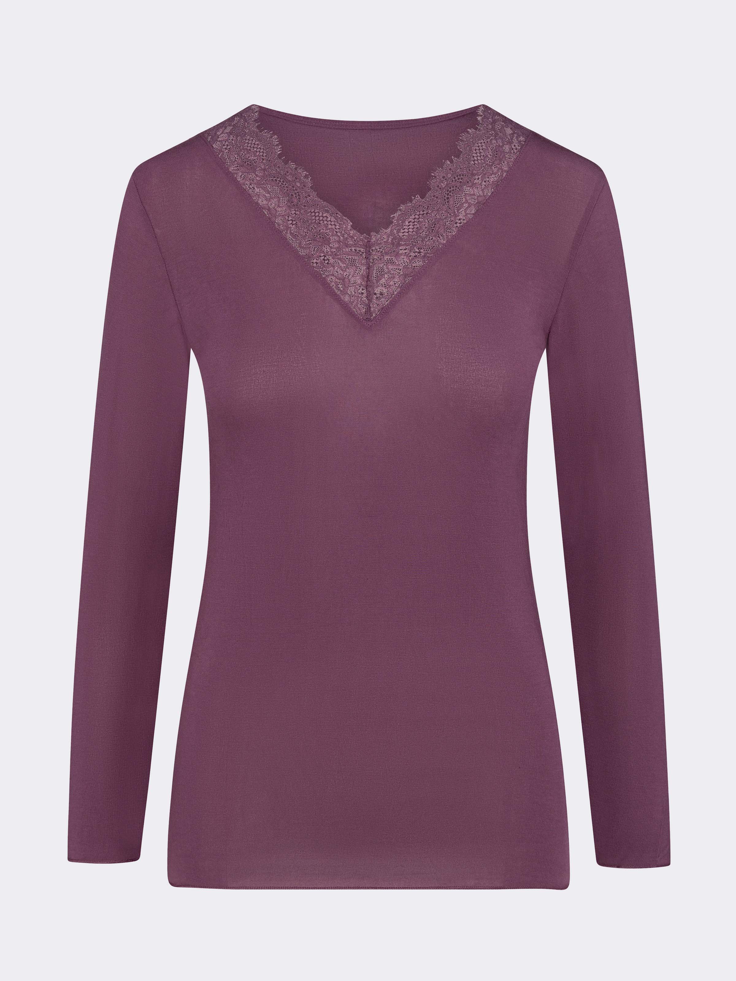 Women's Long Sleeve top with Cashmere and Lace - Elegant and Warm Undergarment - Image 4