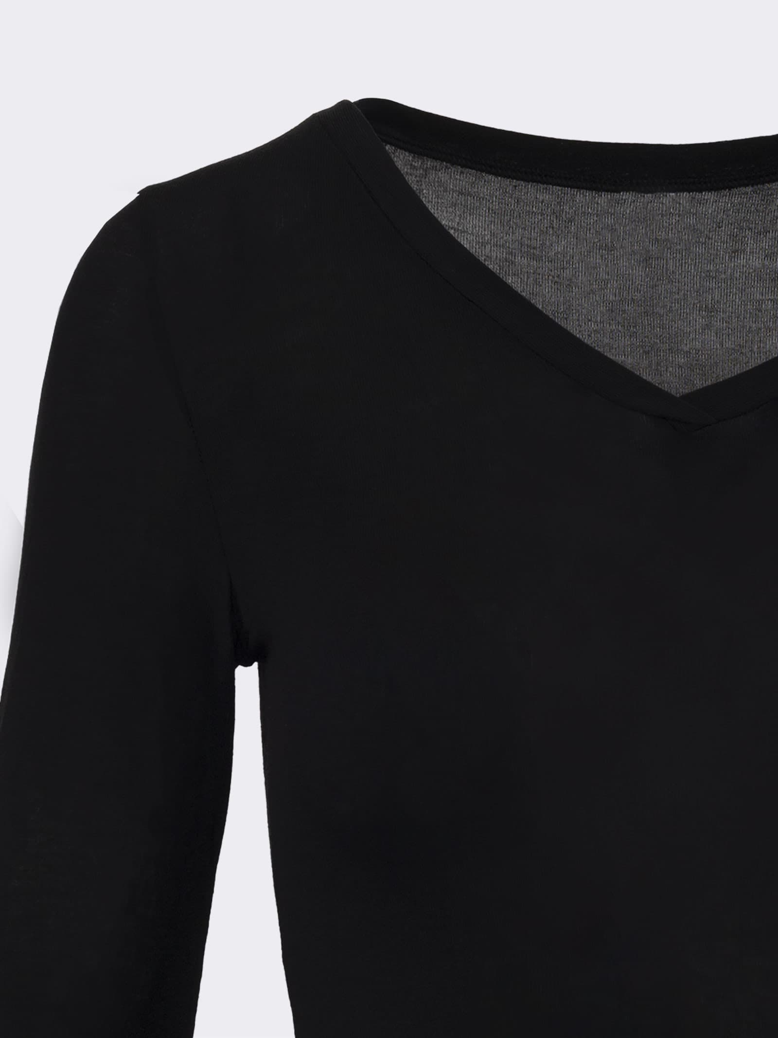 Damen Langarm Unterhemd V-Ausschnitt Premium - Elegant und Komfortabel - Image 3