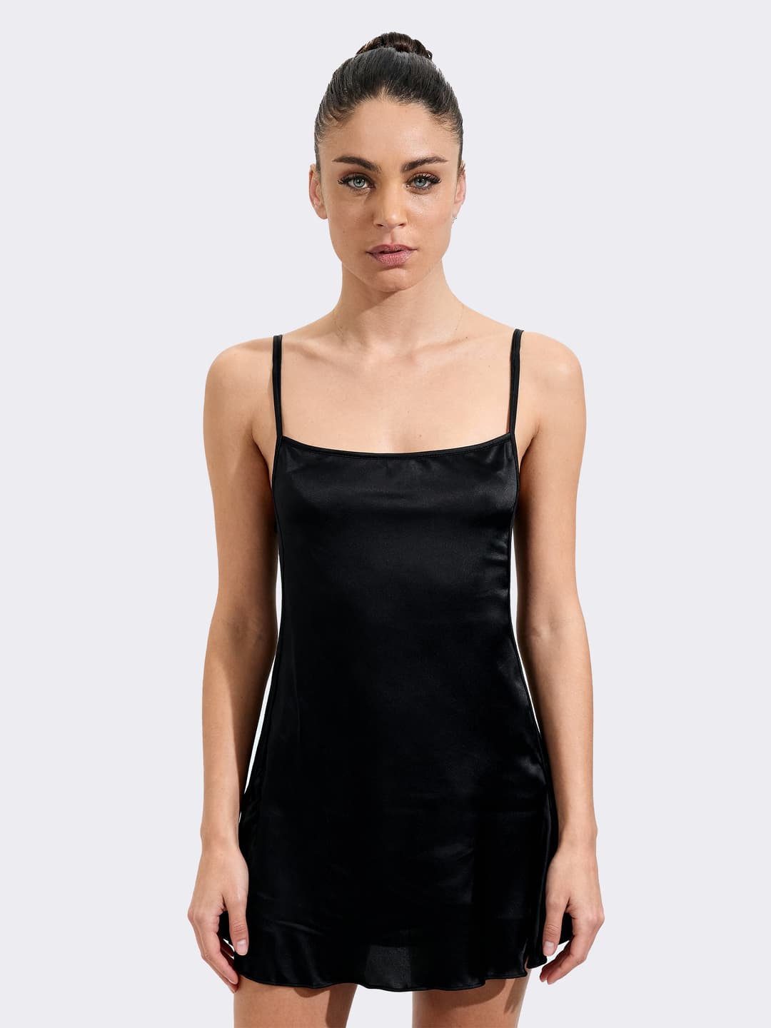Women's Silk-Effect Babydoll Solid Color - Warm & Refined Lingerie