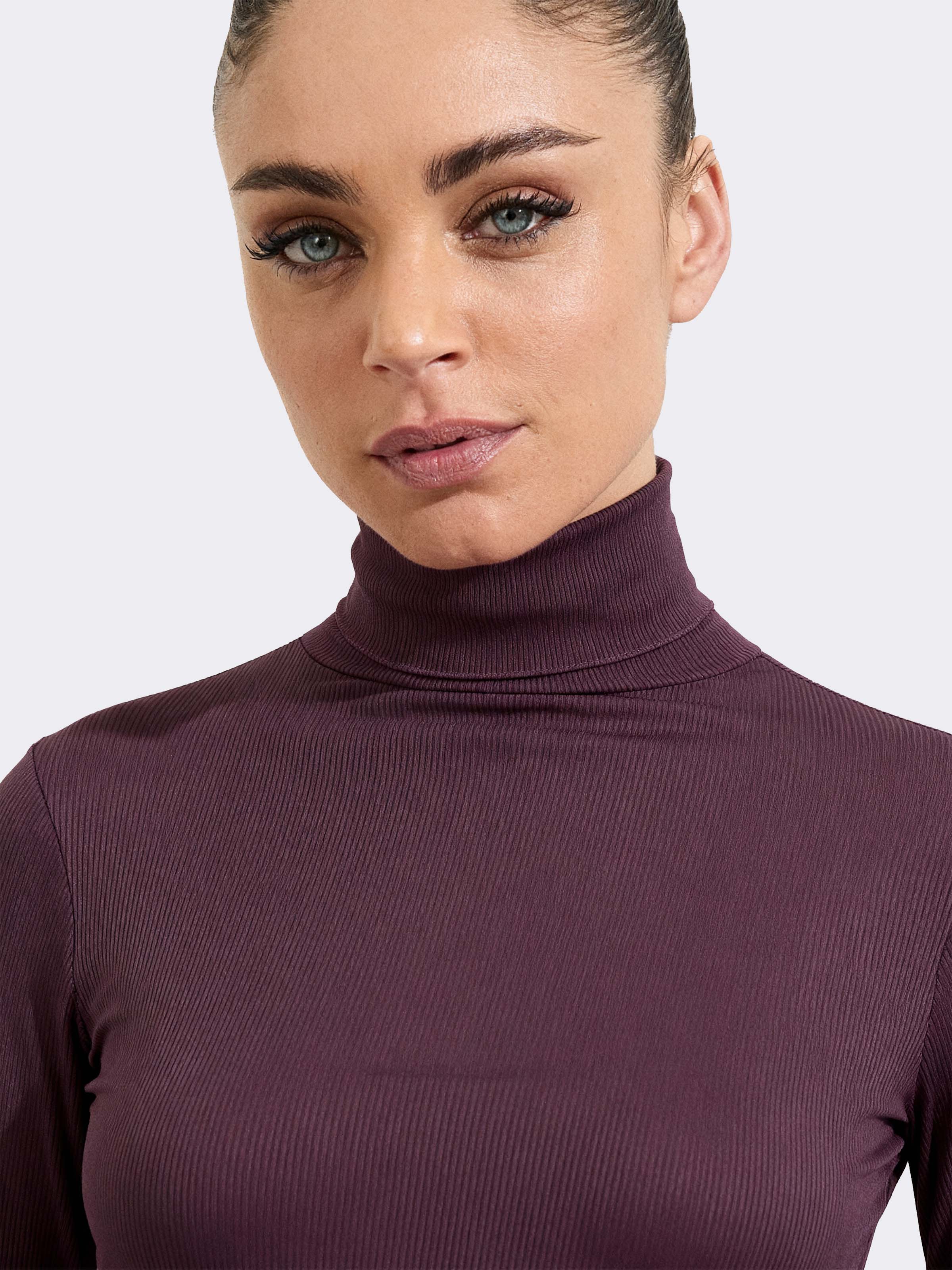 Sous-pull col Roulé Femme Manches Longues Côtelé en Cashmere & Modal - Élégant et Chaud - Image 3