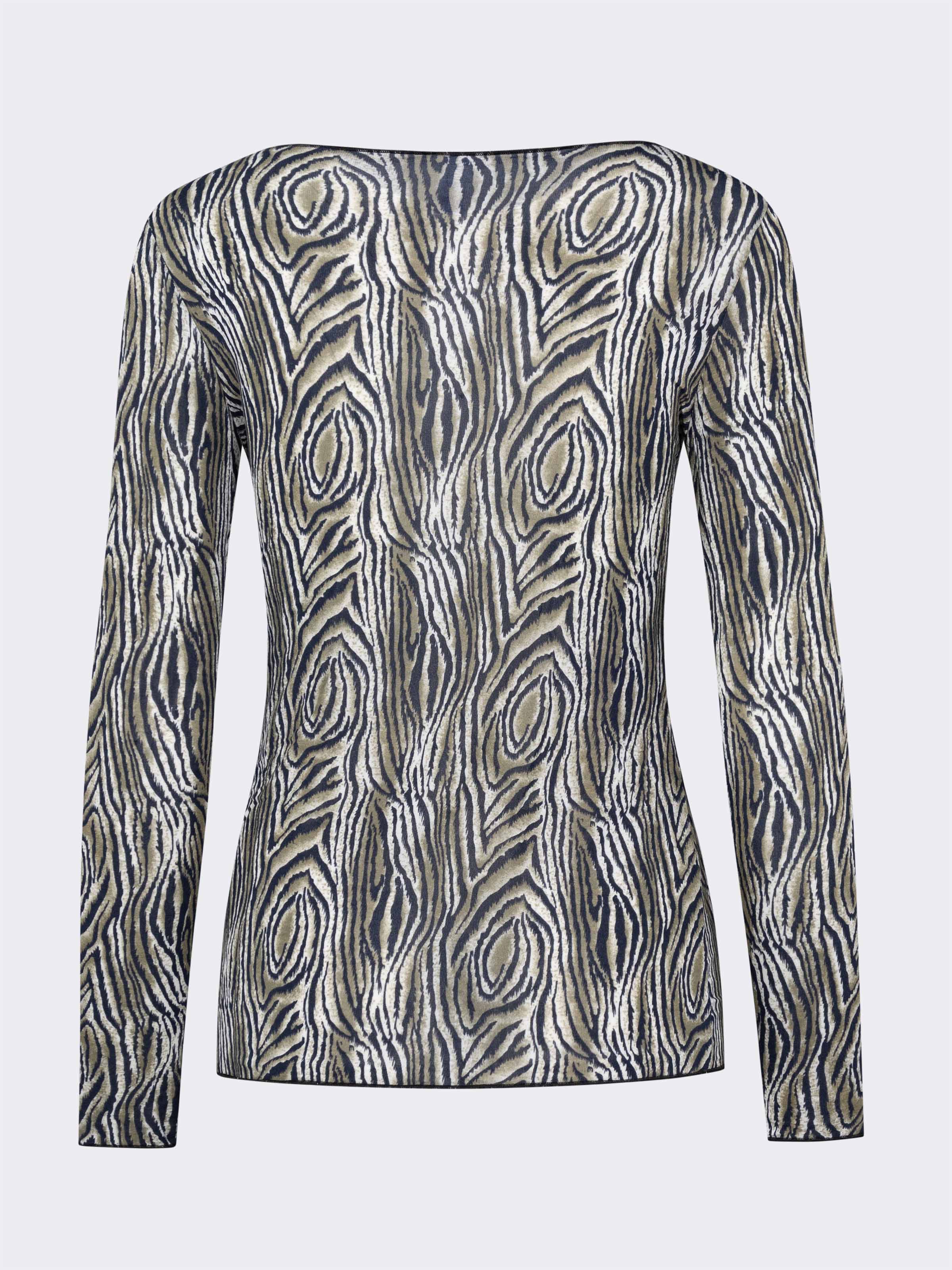 Damen Langarm-Unterhemd Kaschmir & Modal Bootausschnitt Tierprint - Warm - Image 5