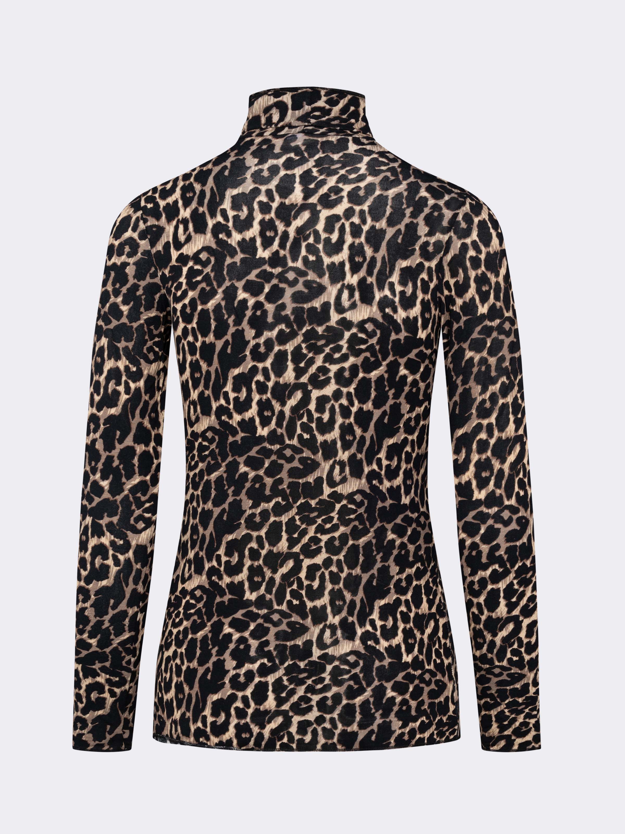 Damen Rollkragen Unterhemd Langarm aus Kaschmir & Modal Animalprint - Warm - Image 5