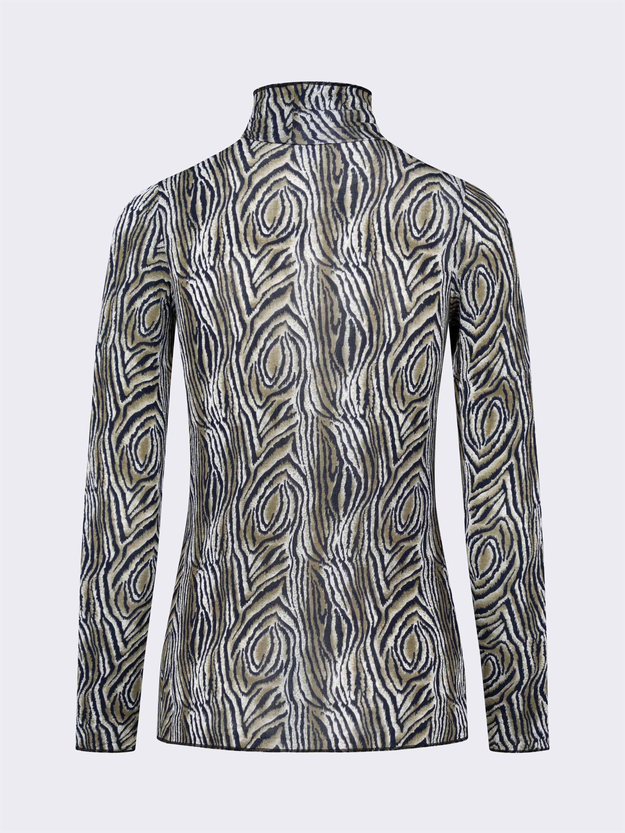 Damen Rollkragen Unterhemd Langarm aus Kaschmir & Modal Animalprint - Warm - Image 5