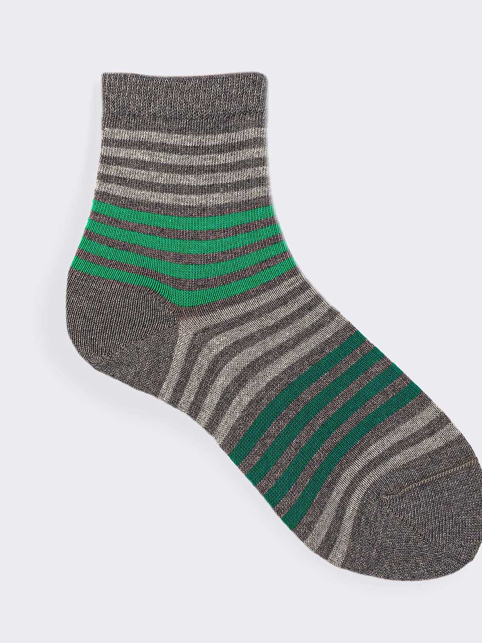 Kids' Organic Warm Cotton Striped Pattern Socks - Image 1