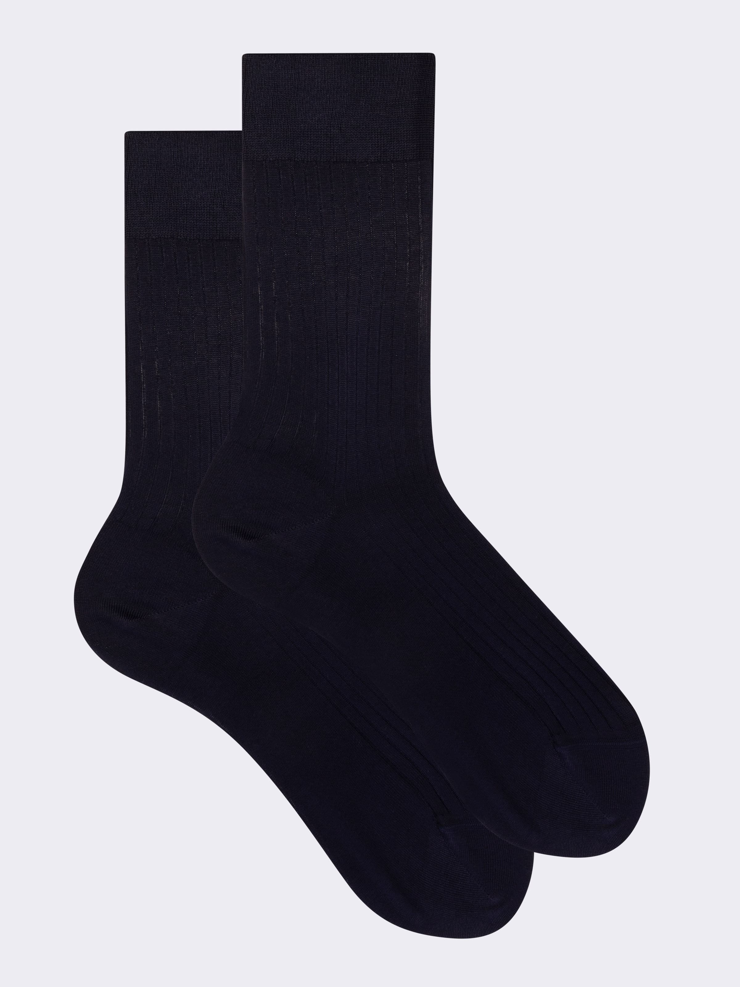 Kurze gerippte Socken aus ägyptischer Baumwolle