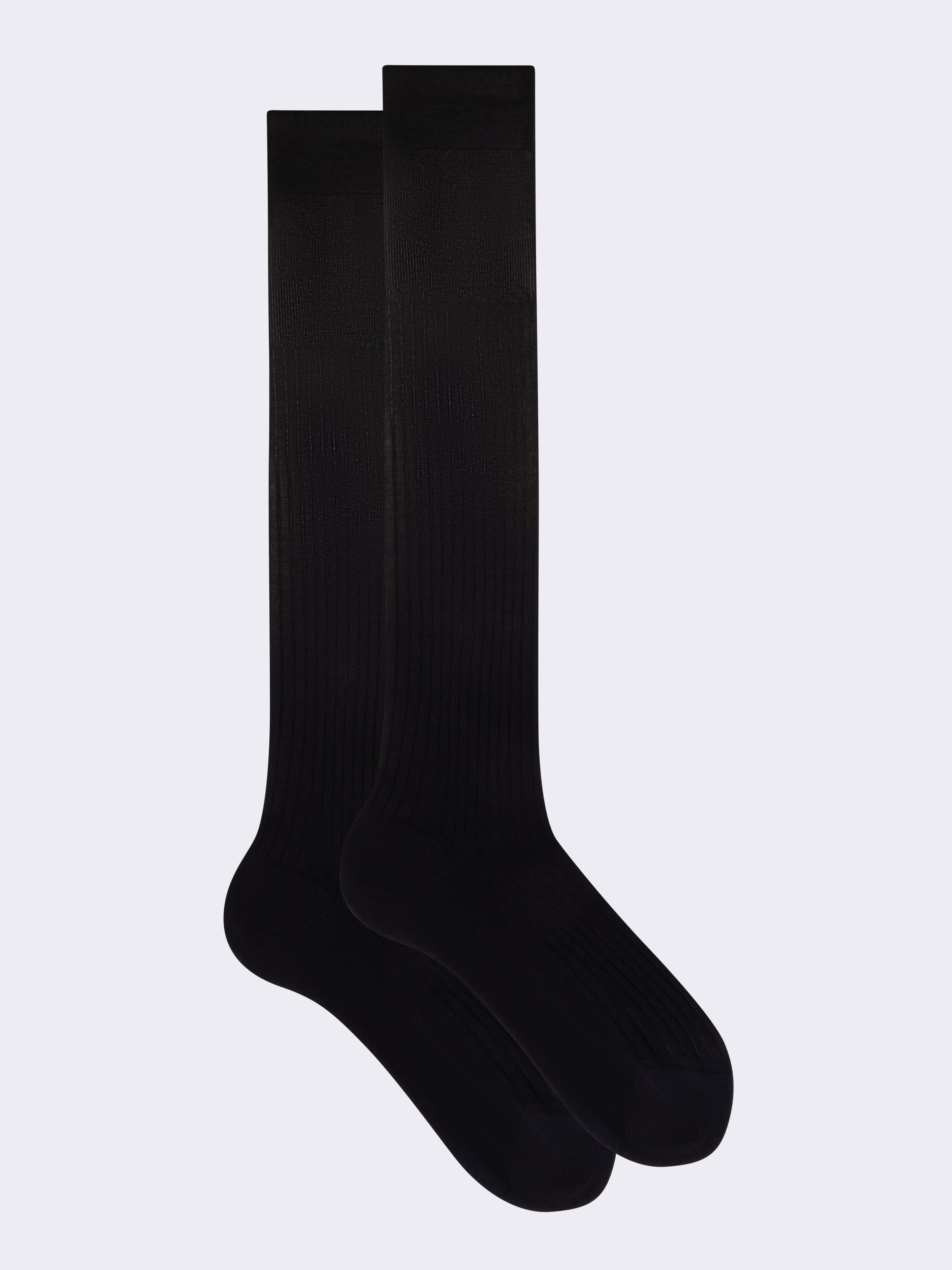 Lange Rippensocken aus schottischem Baumwollgarn