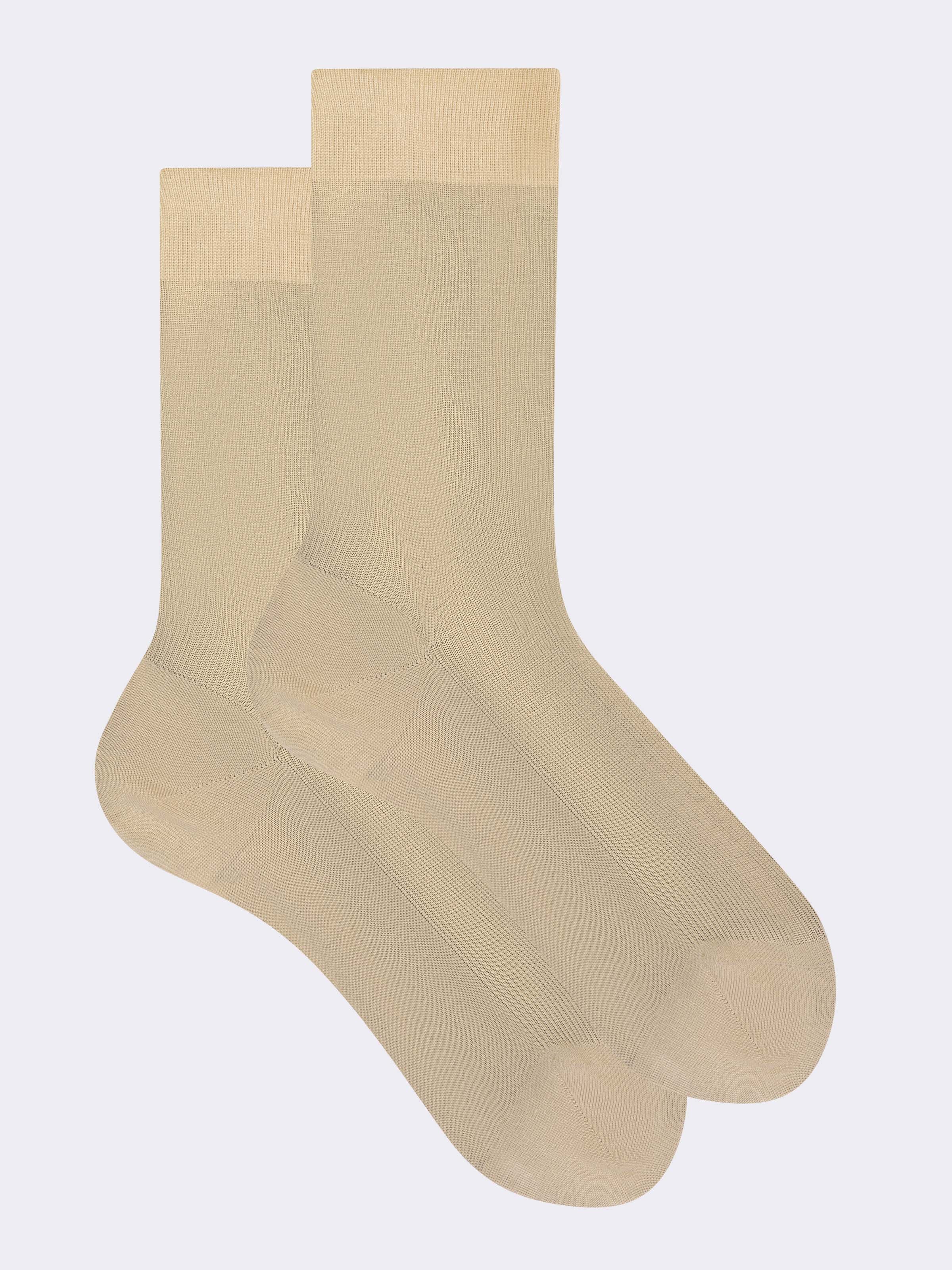 Short socks in 1:1 ribbed Fil d'Ecosse cotton - Image 1