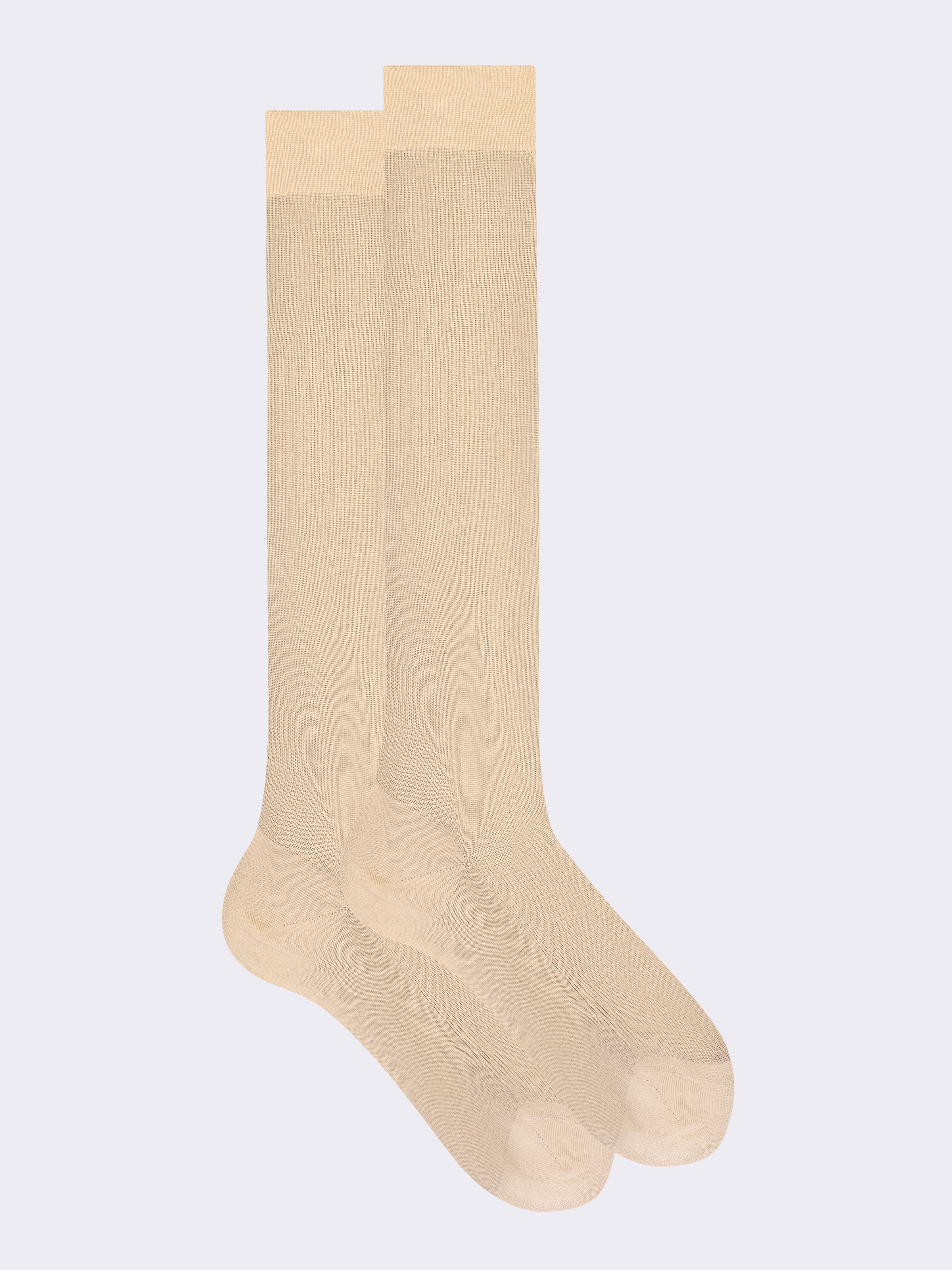 Long socks in 1:1 ribbed Lisle cotton - Image 1
