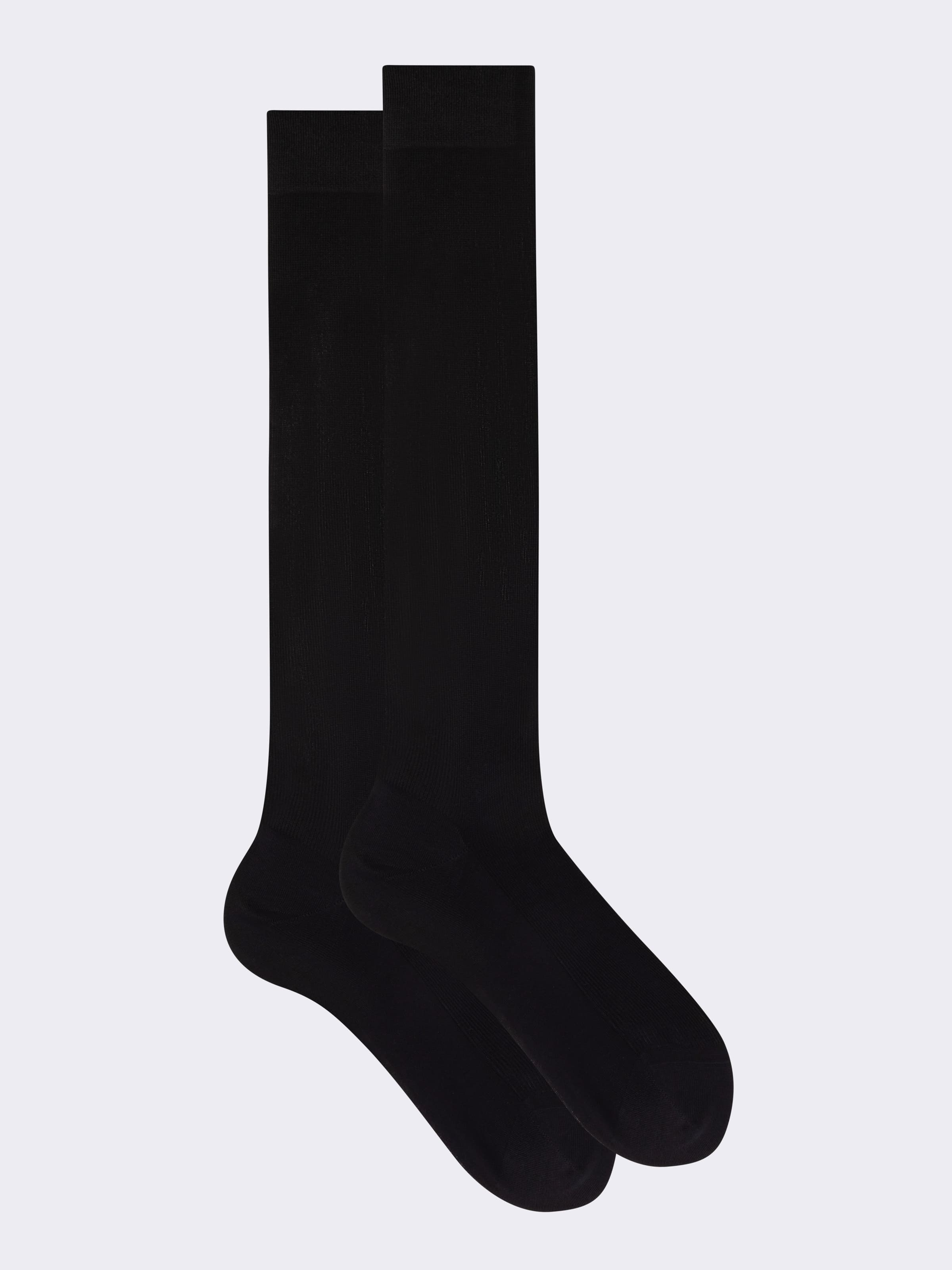 Lange Socken aus 1:1 gerippter Baumwolle in Fil d'Écosse-Qualität