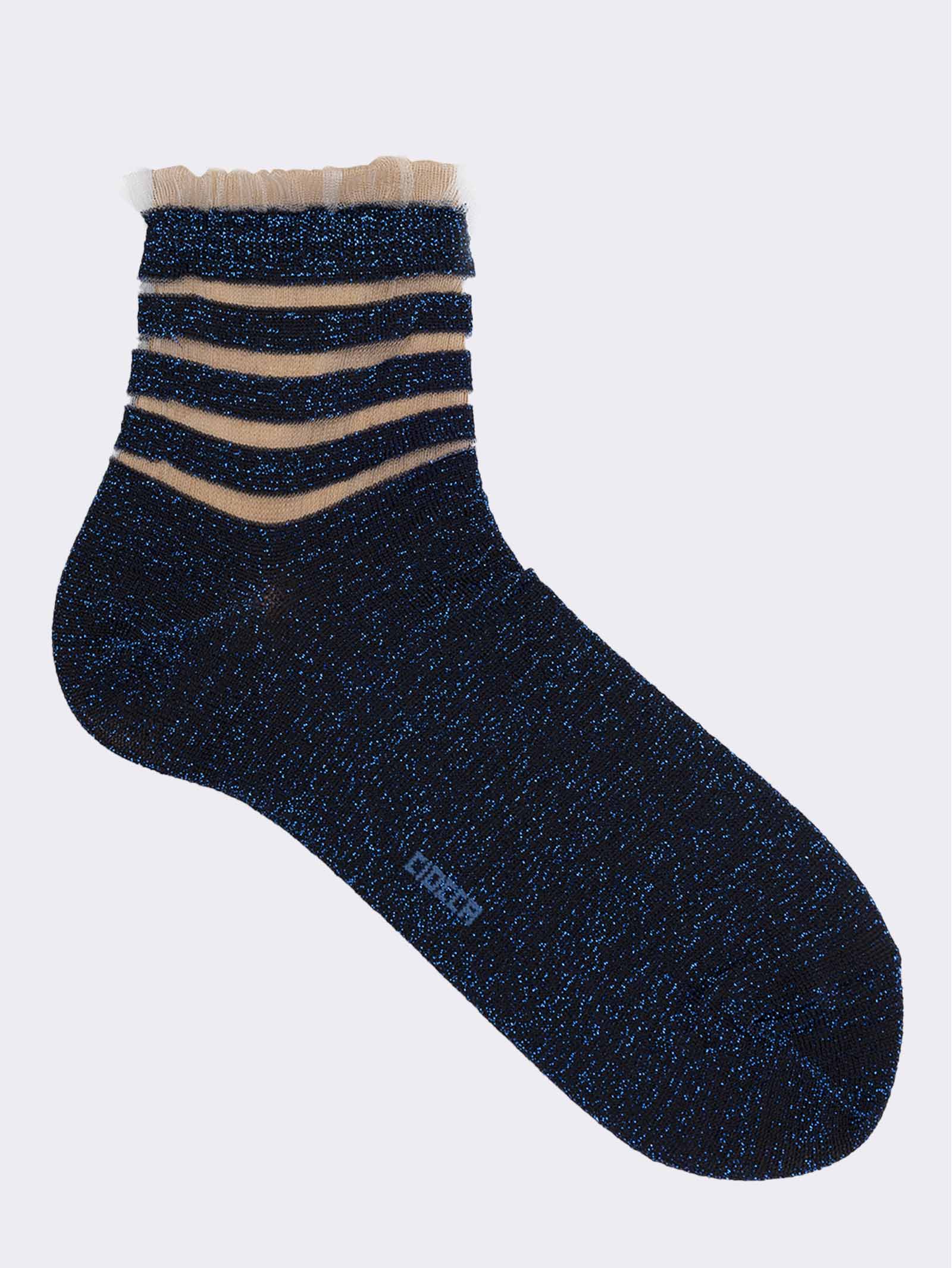 Women's Elegant Cotton Socks - Fancy Pattern Design - Image 1