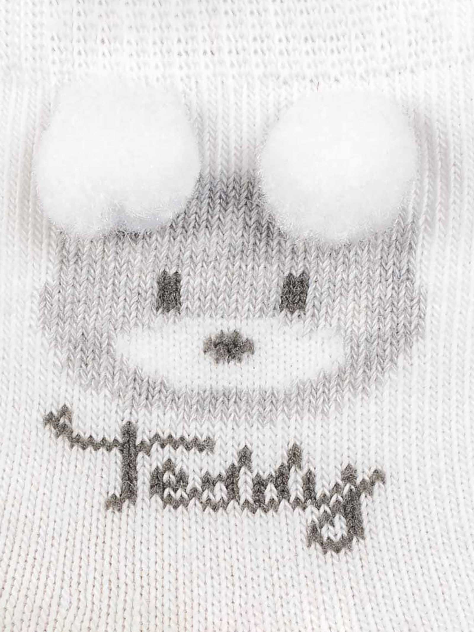 Organic Baby Socks with Teddy Bear Relief Pattern - Short Fantasy Model - Image 2
