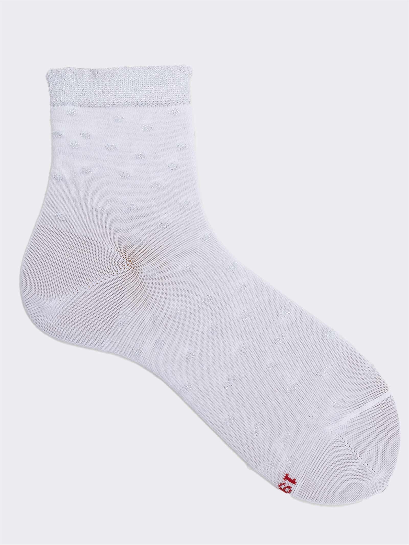 Women's Polka dot Cotton Ankle Socks - Elegant Design - Image 2