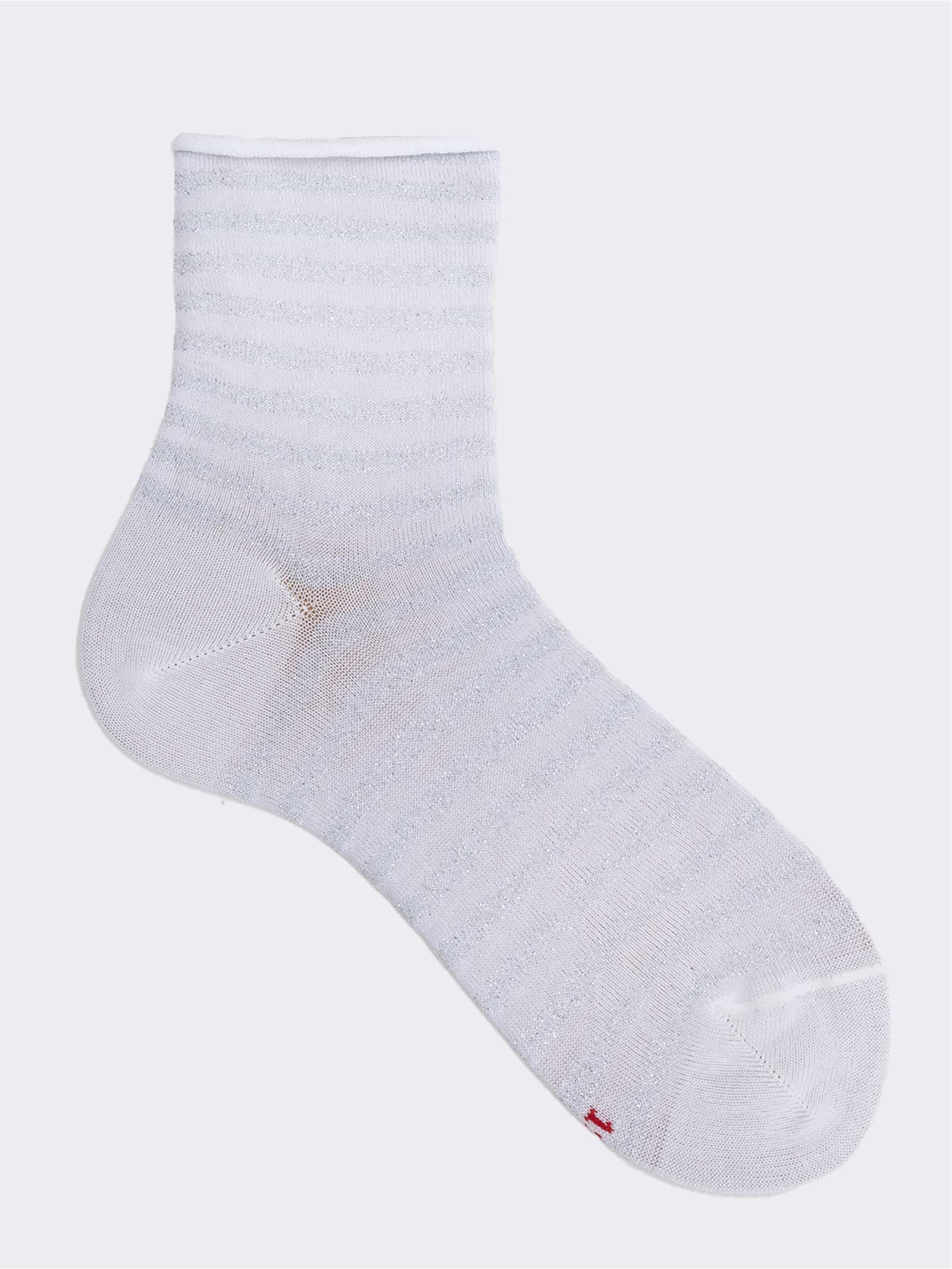 Women's Summer Striped Ankle Socks - Elegant Cotton Blend - Image 1