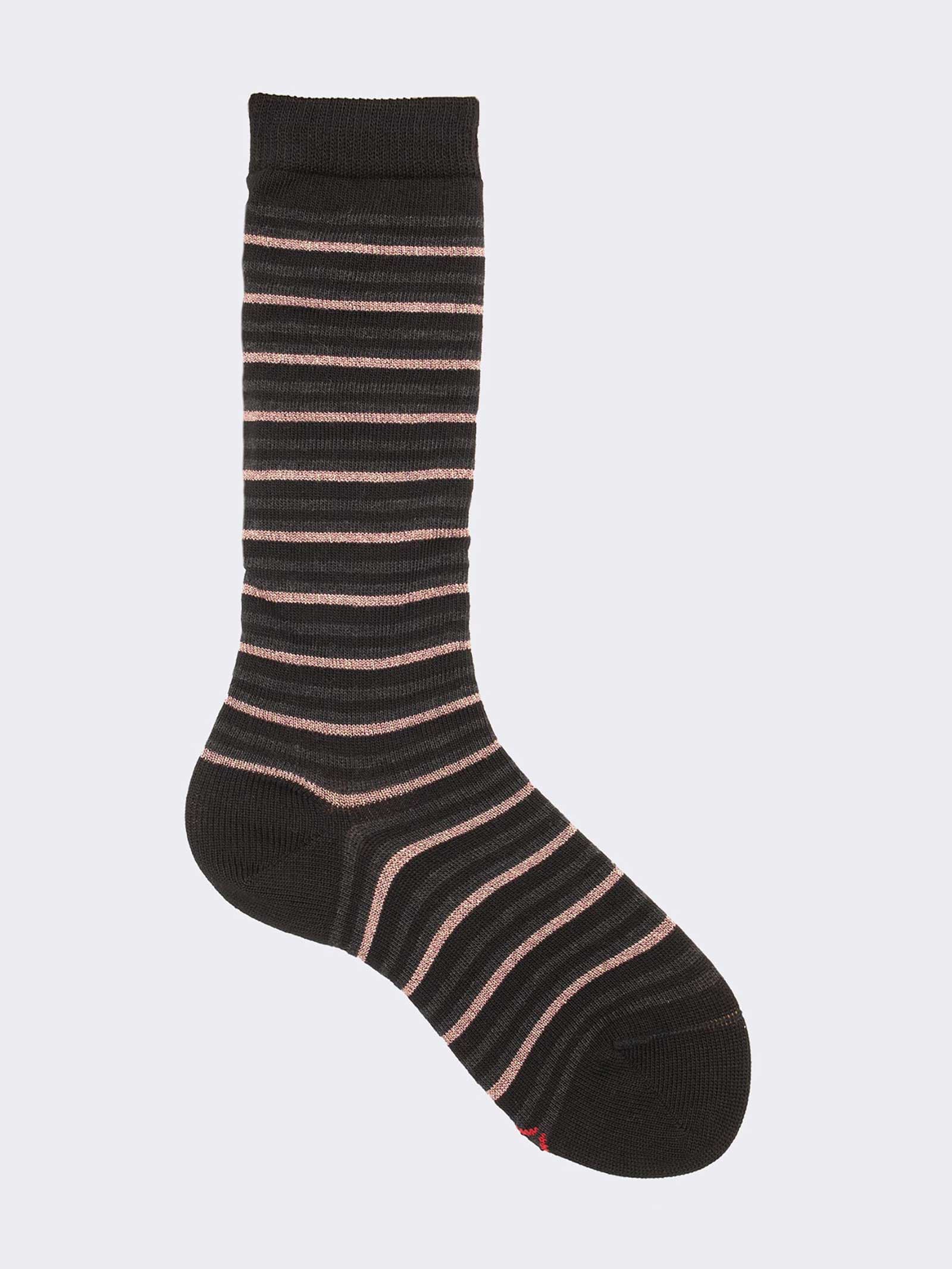 Chaussettes Longues Rayées avec Lurex pour Fille - Élégance et Confort - Image 1