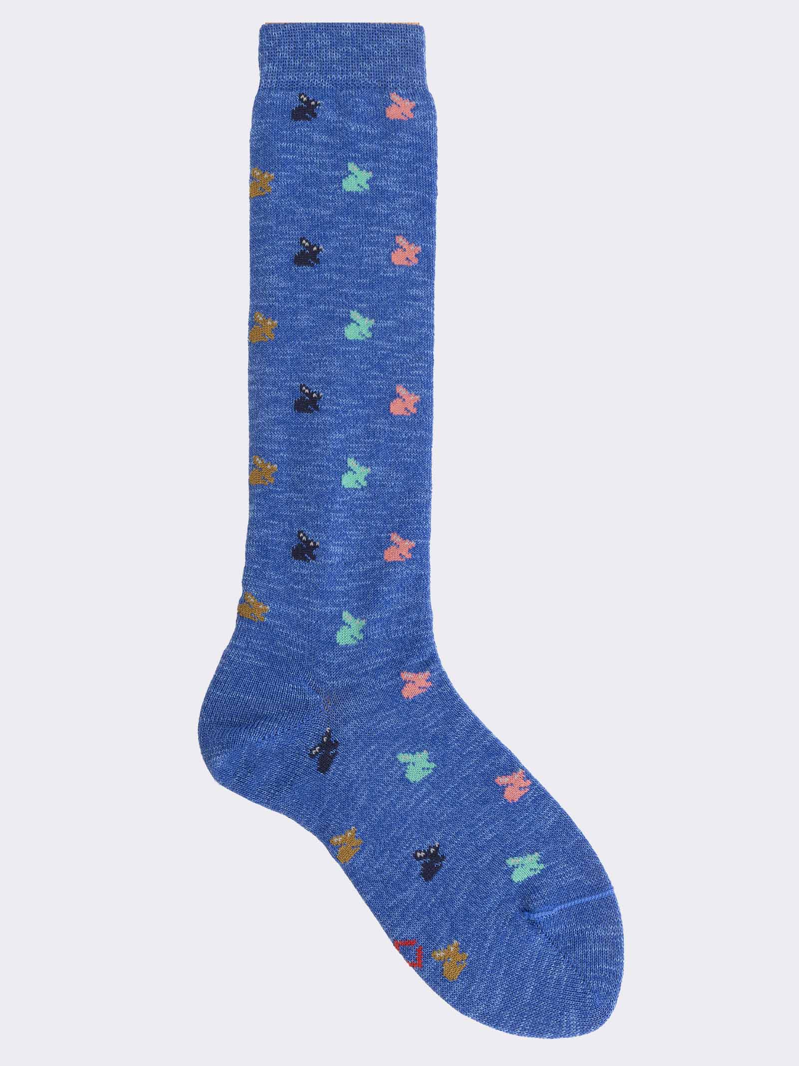 Calcetines Largos Infantiles de Algodón Cálido con Diseño de Conejitos - Image 1