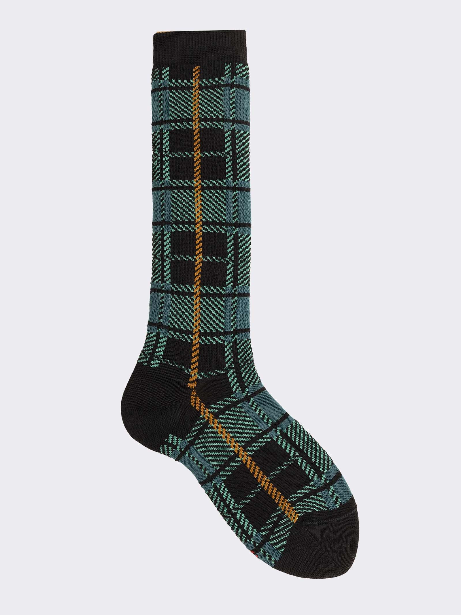 Mädchen Lange Tartan Socken - Klassisches Schottenmuster - Image 1