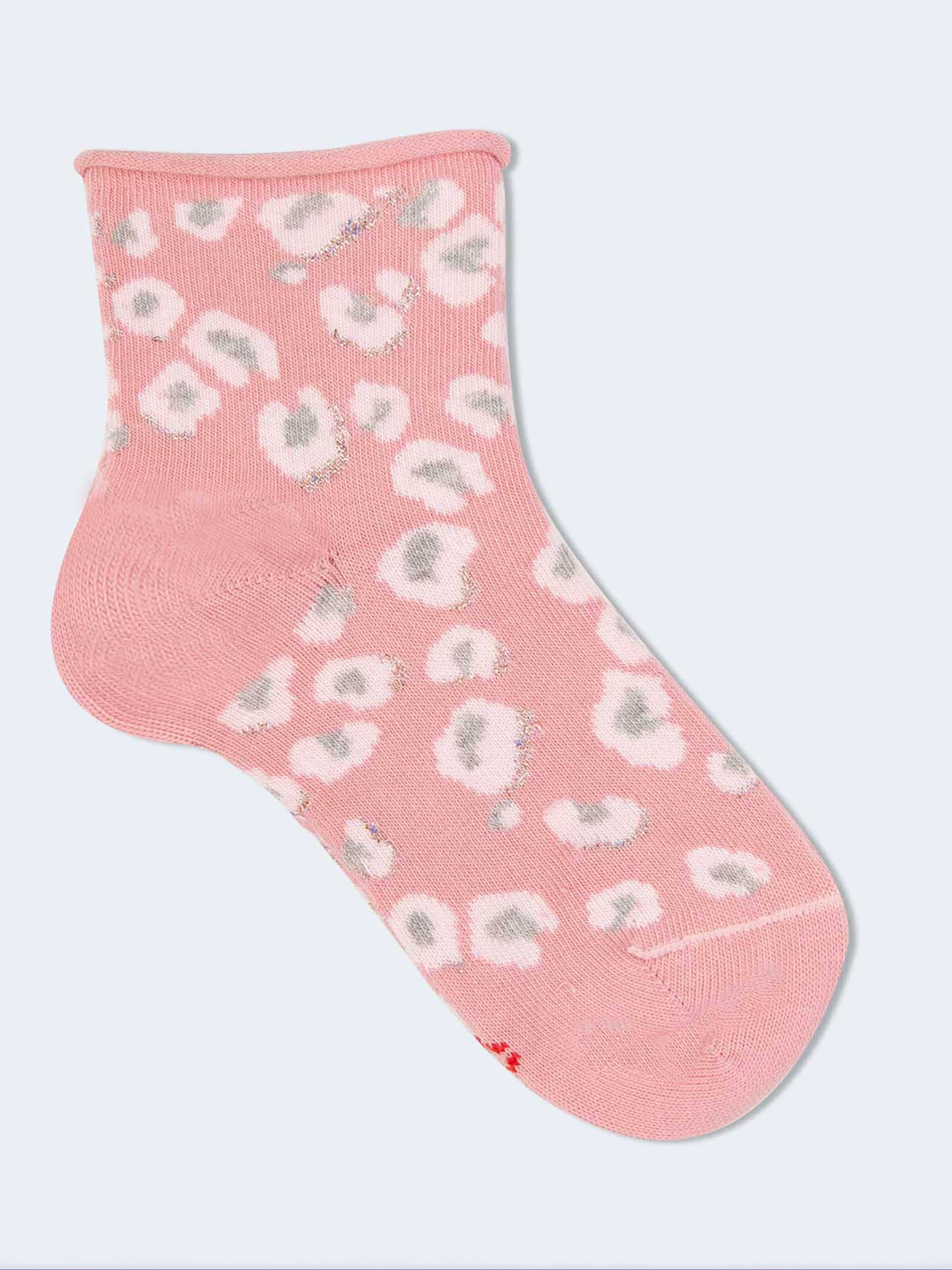 Mädchen Bio-Baumwoll Kurzsocken mit Leopardenmuster - Image 1