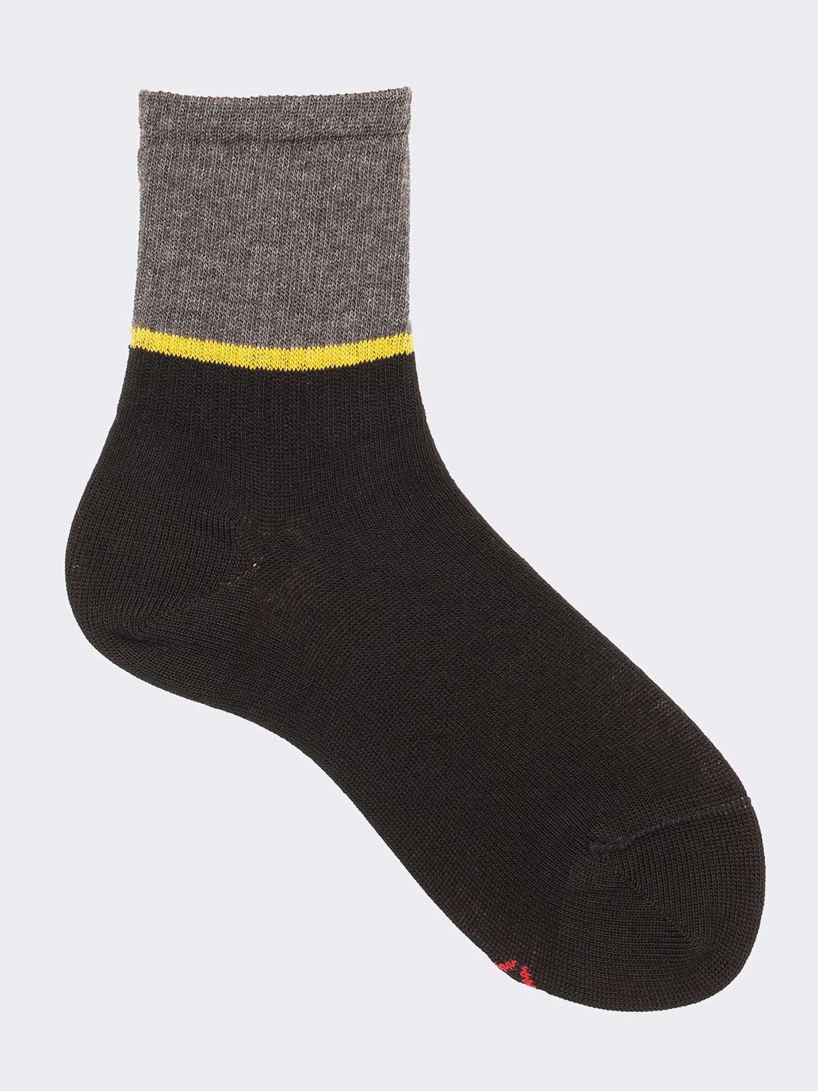 Kids' Bicolor Sport Socks - Short Fantasy Warm Cotton Socks - Image 1