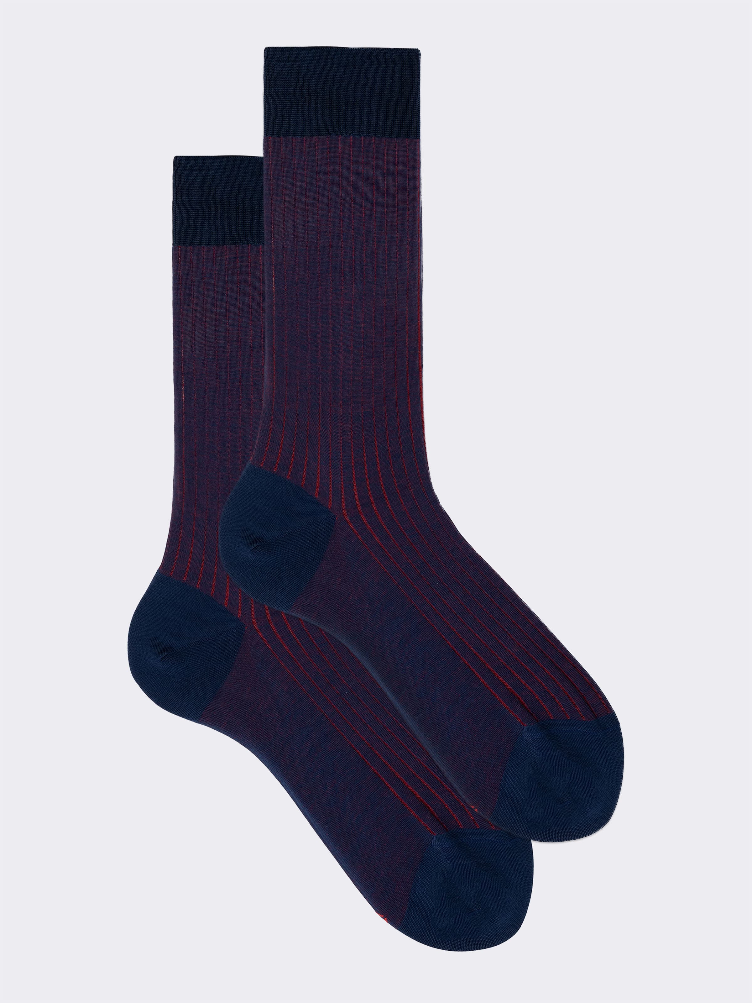 Men's Short Socks with Vanisé rib in Lisle Cotton
