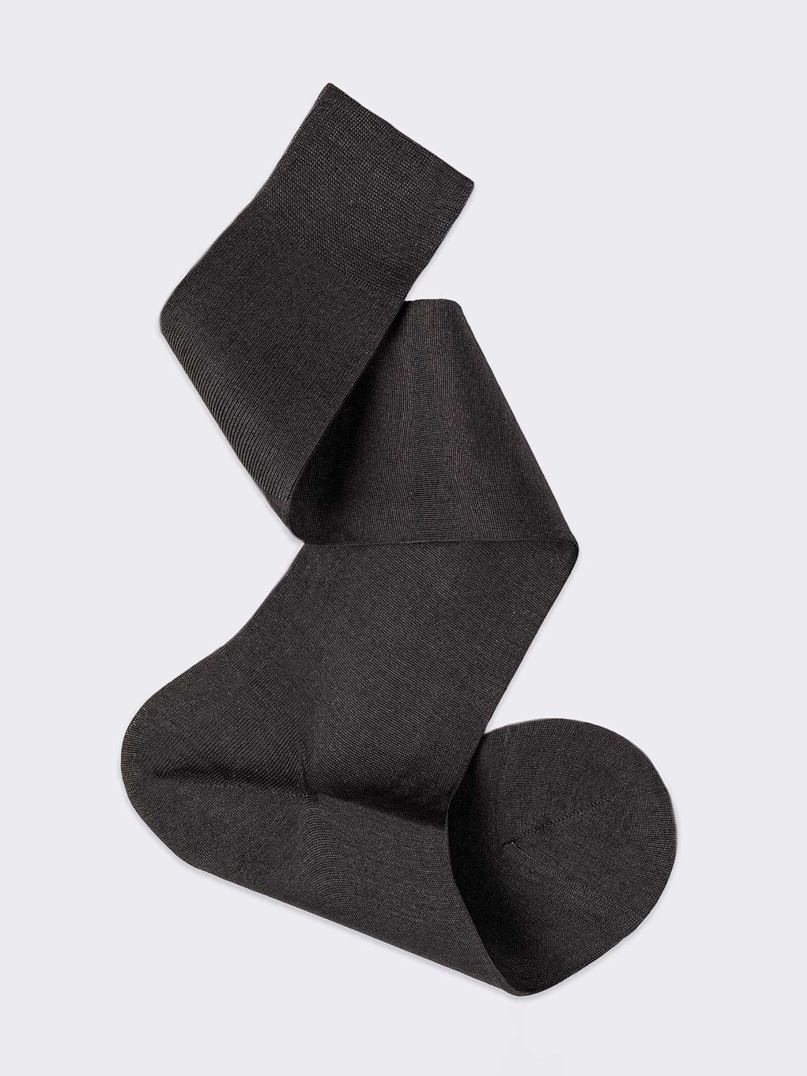 Men's Long Lisle Cotton Socks - Classic Elegance - Image 1