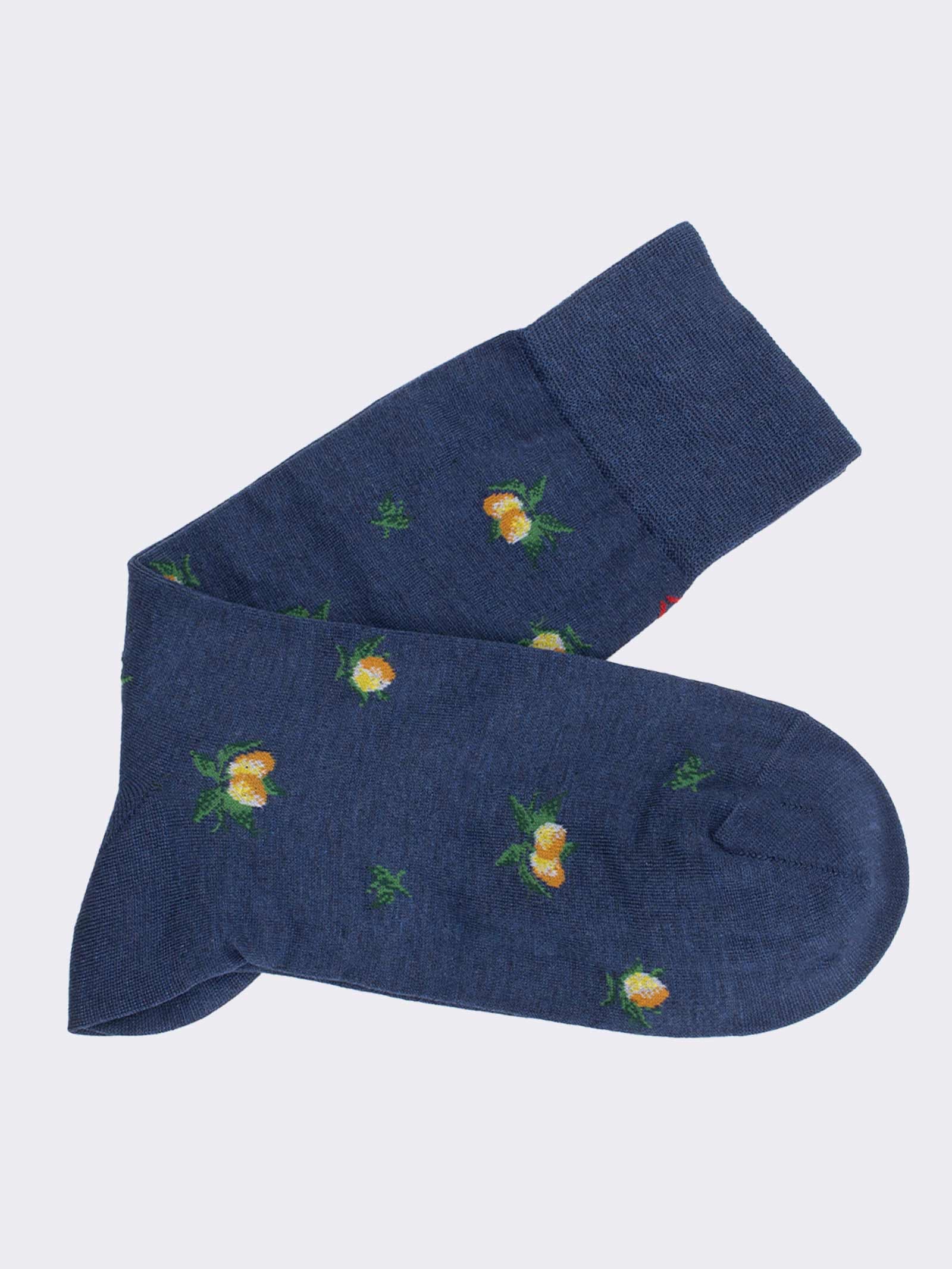 Men's Short Cotton Socks with Floral Pattern - Image 3