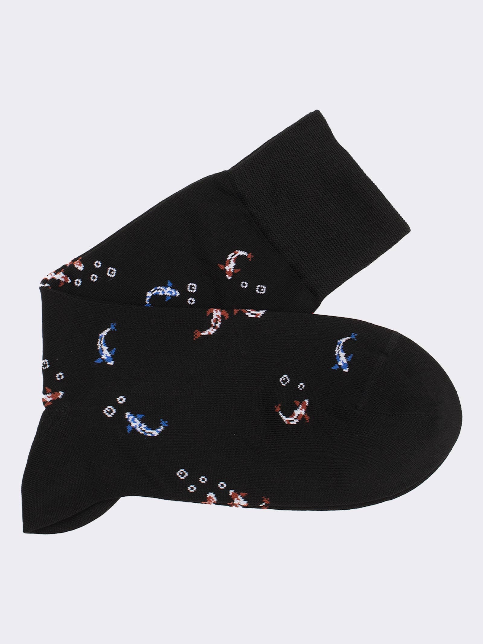 Men's Patterned Short Socks in Cool Cotton - Elegant Design - Image 1