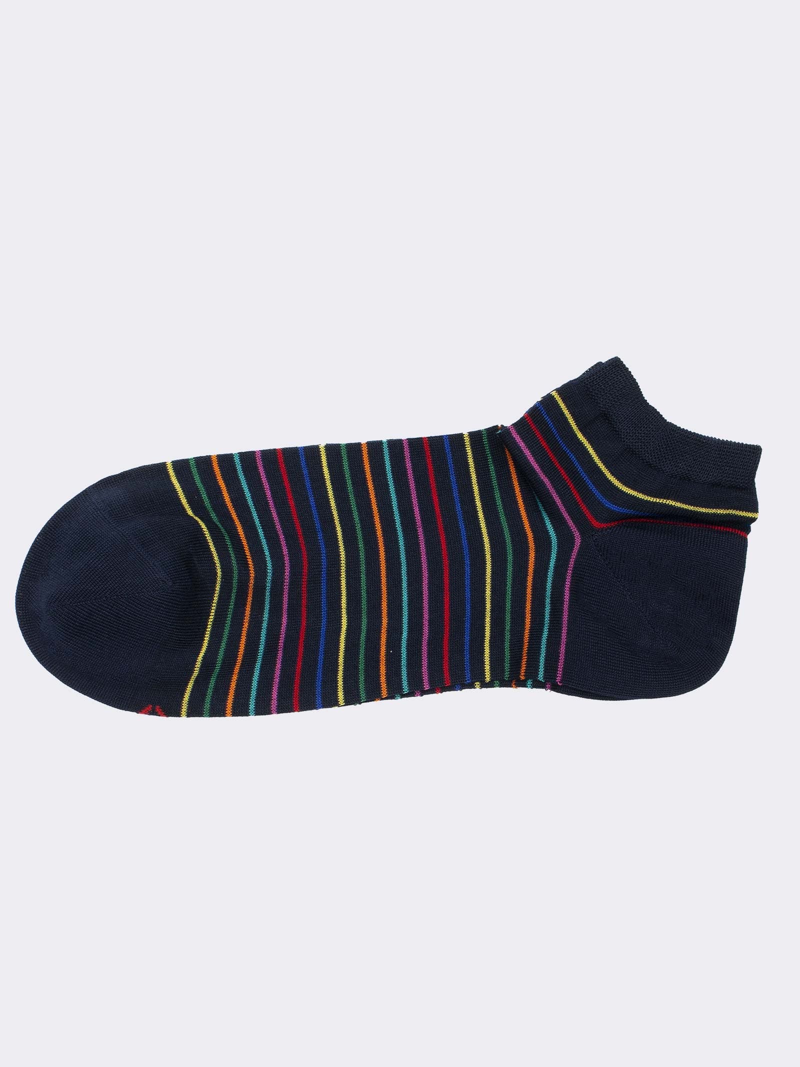 Chaussettes Homme Courtes à Rayures - Design Vibrant en Coton Frais