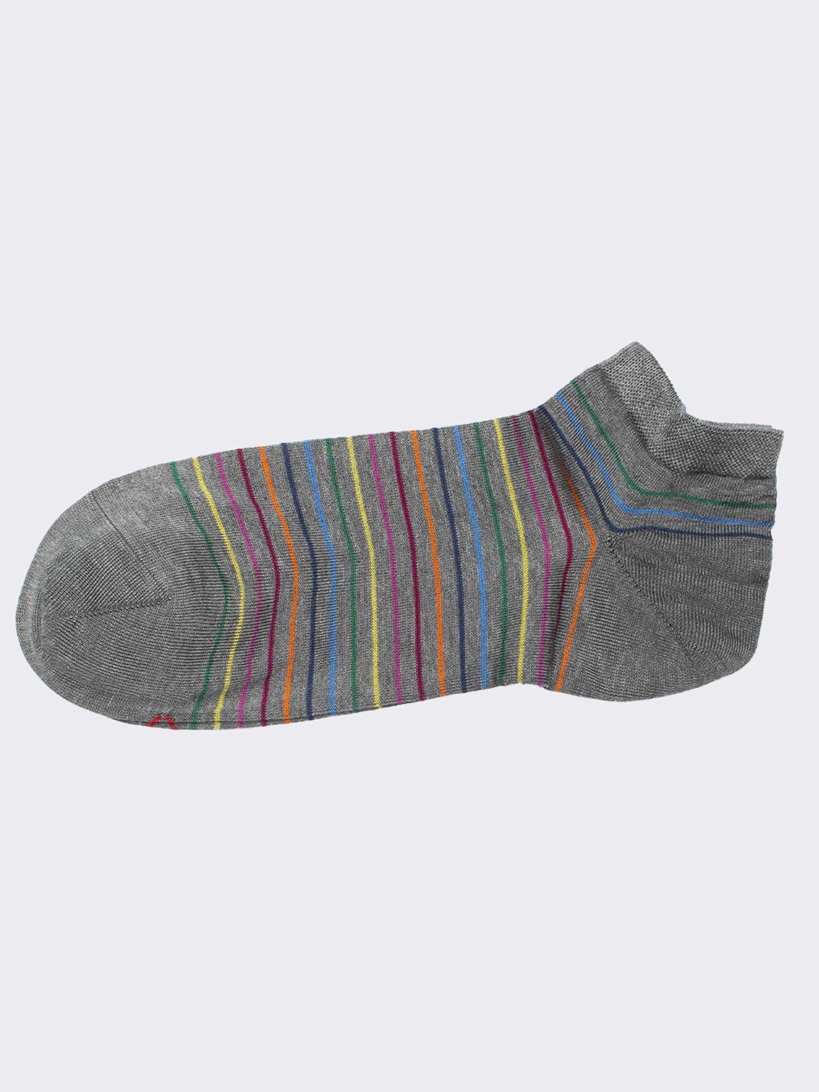 Men's Ankle Socks with Stripes - Vibrant Design in Cool Cotton - Image 1