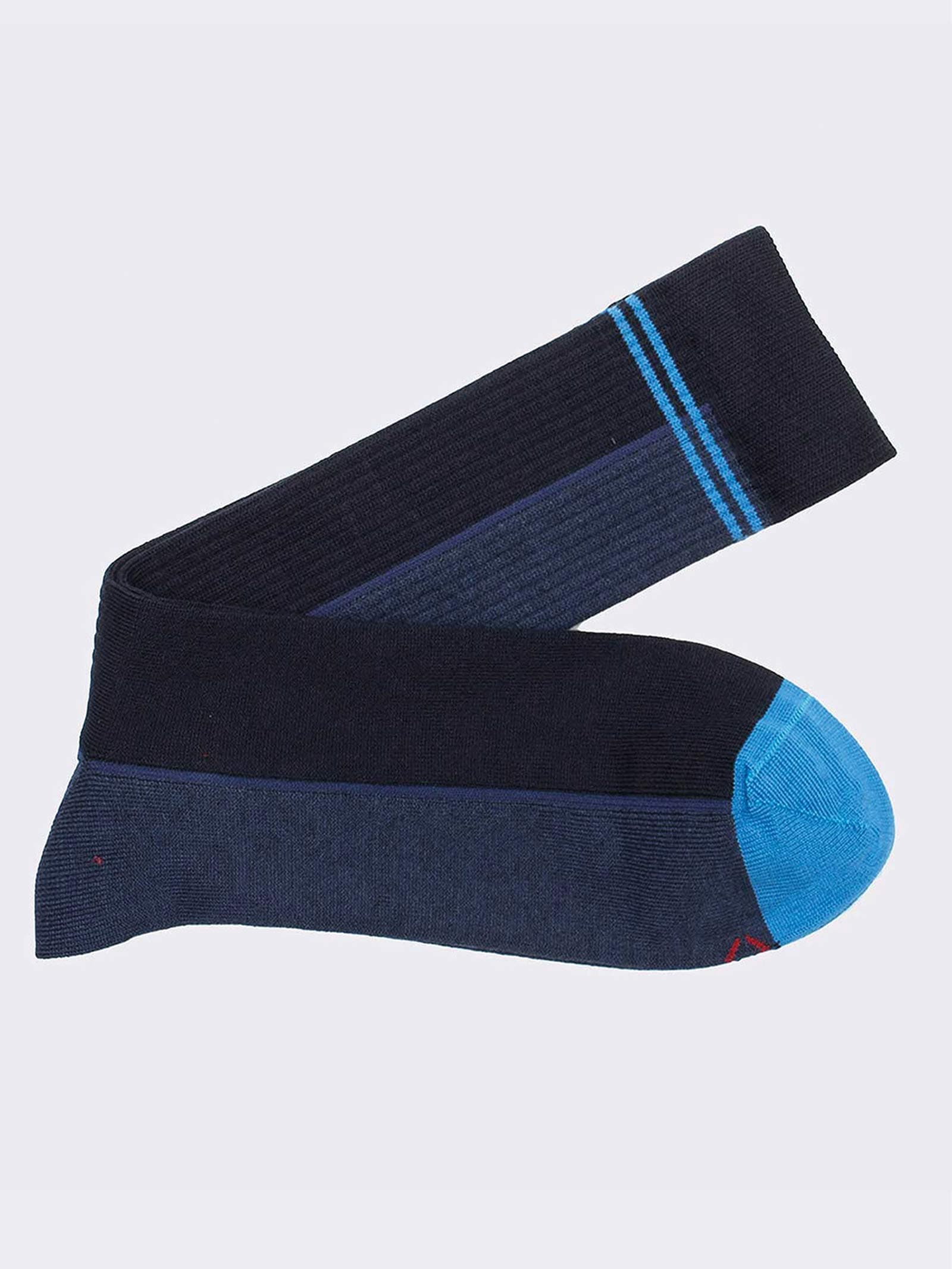 Men's Short Cotton Socks - Elegant Striped Design - Image 1