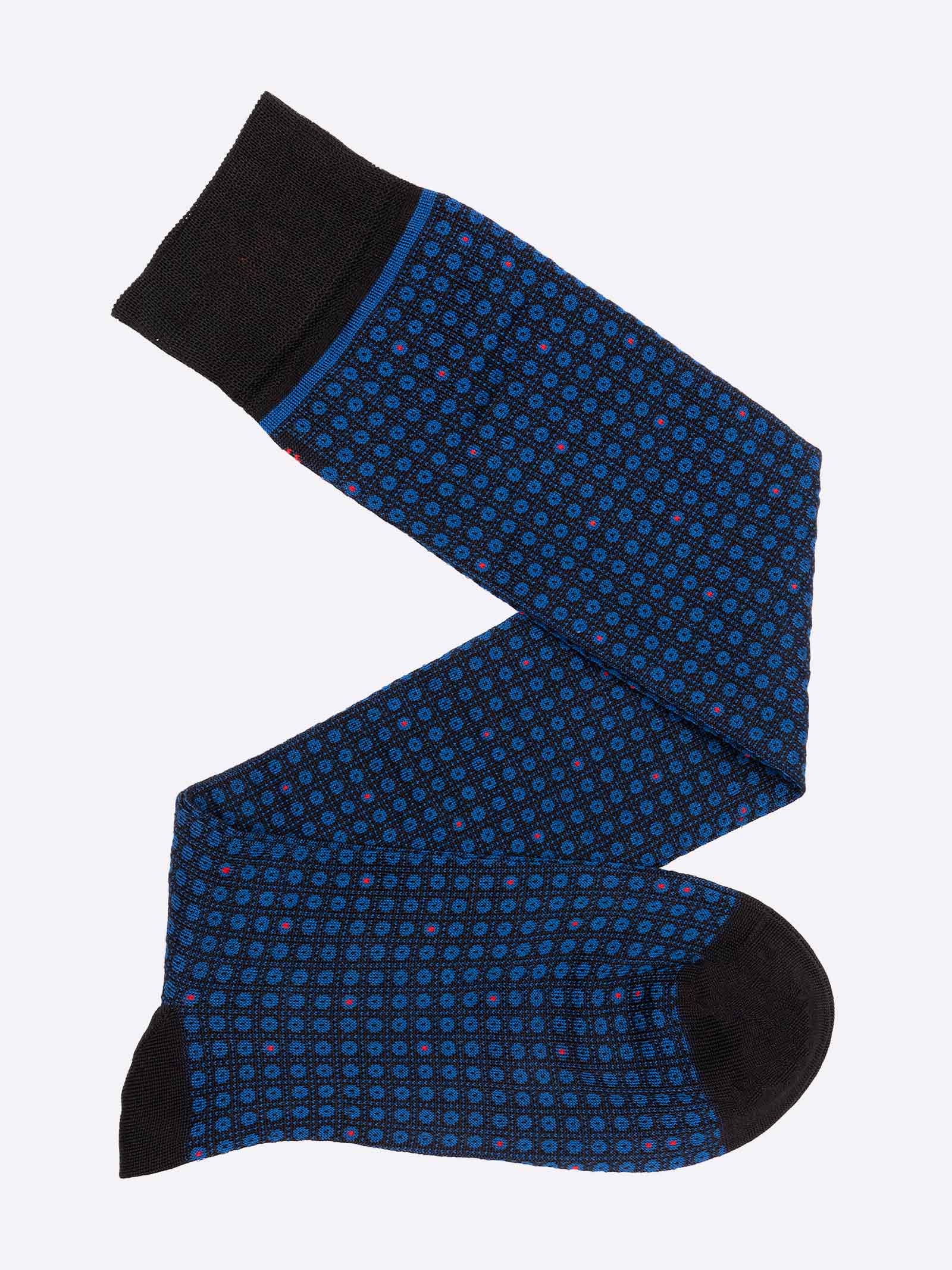 Men's Elegant Cotton Socks with Micro Pattern - Long Length - Image 1