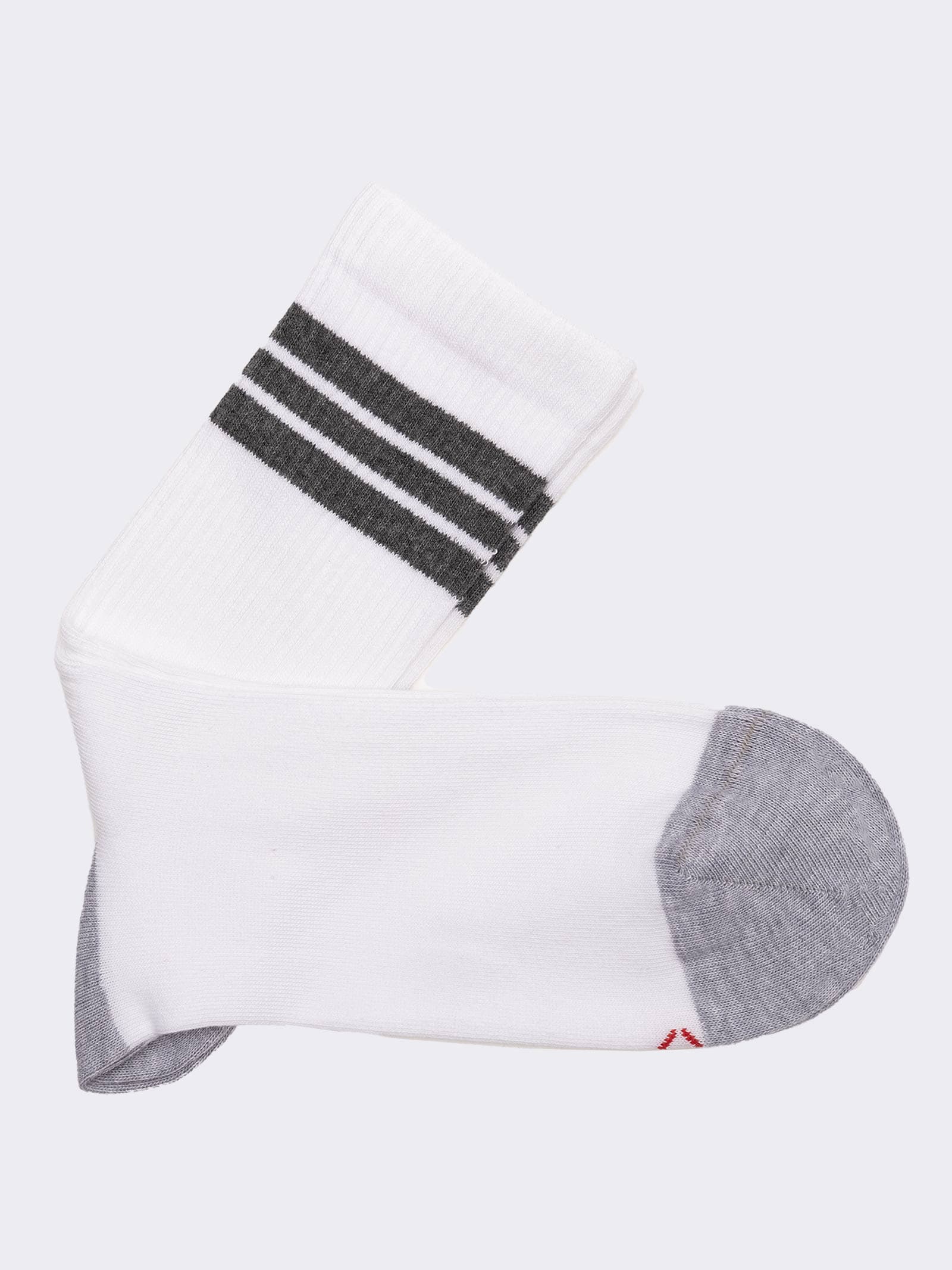 Chaussettes Courtes Sportives Homme avec Motif à Rayures sur le Revers - Fabriquées en Italie - Image 1