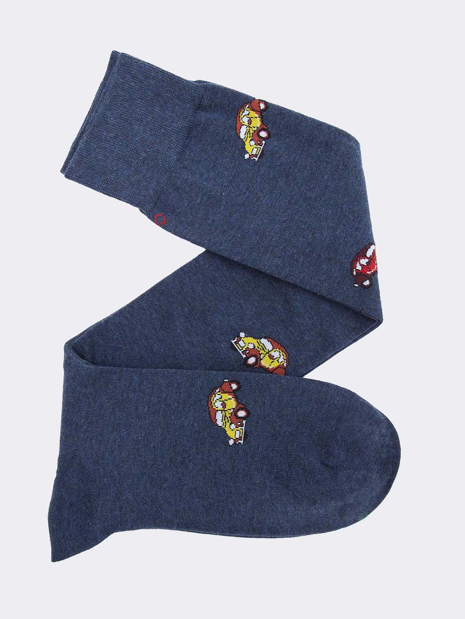 Men's Long Patterned Warm Cotton Socks - Original Design - Image 1