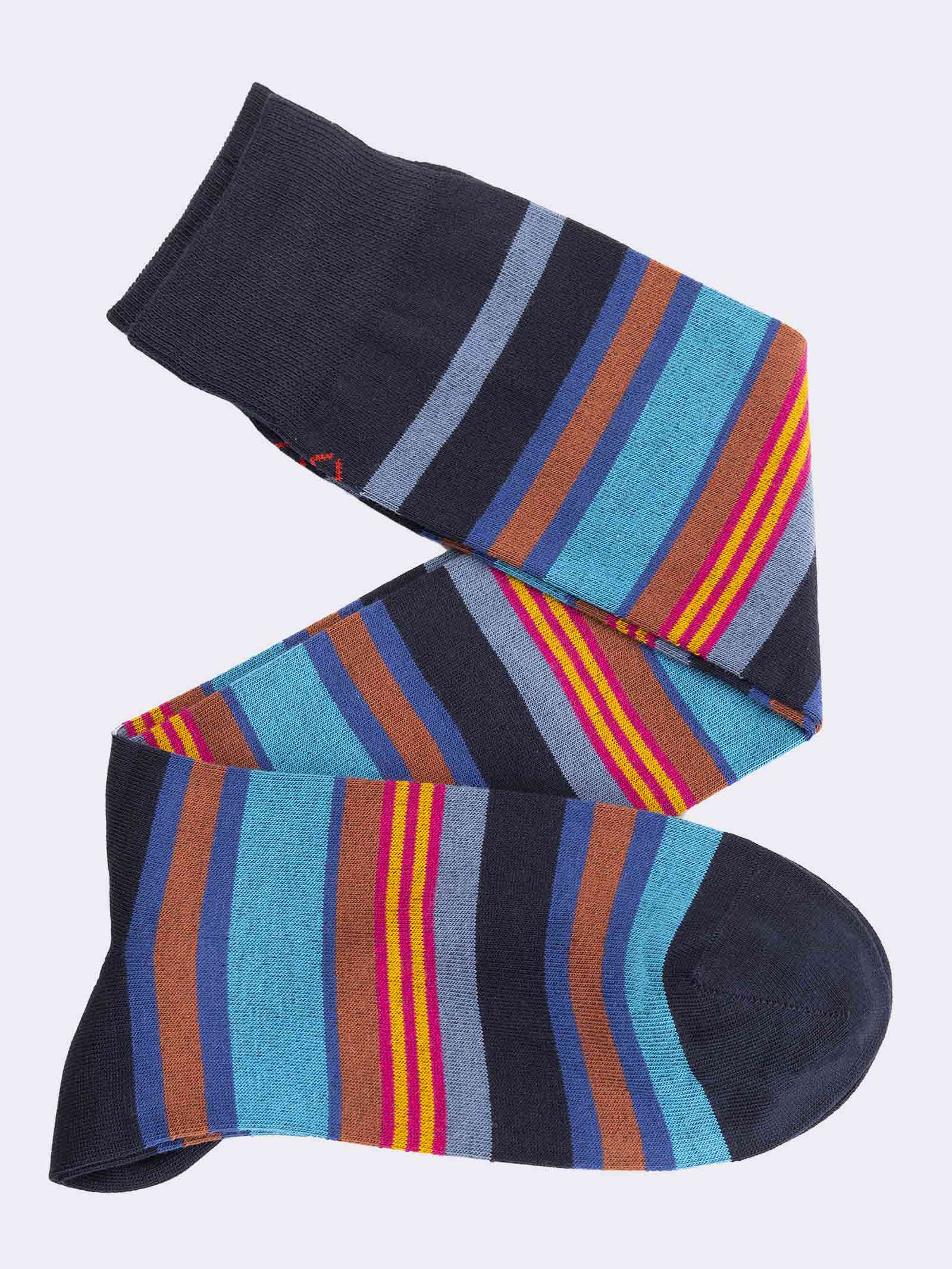 Herren Lange Streifensocken aus Warmem Baumwolle - Modernes Design - Image 1