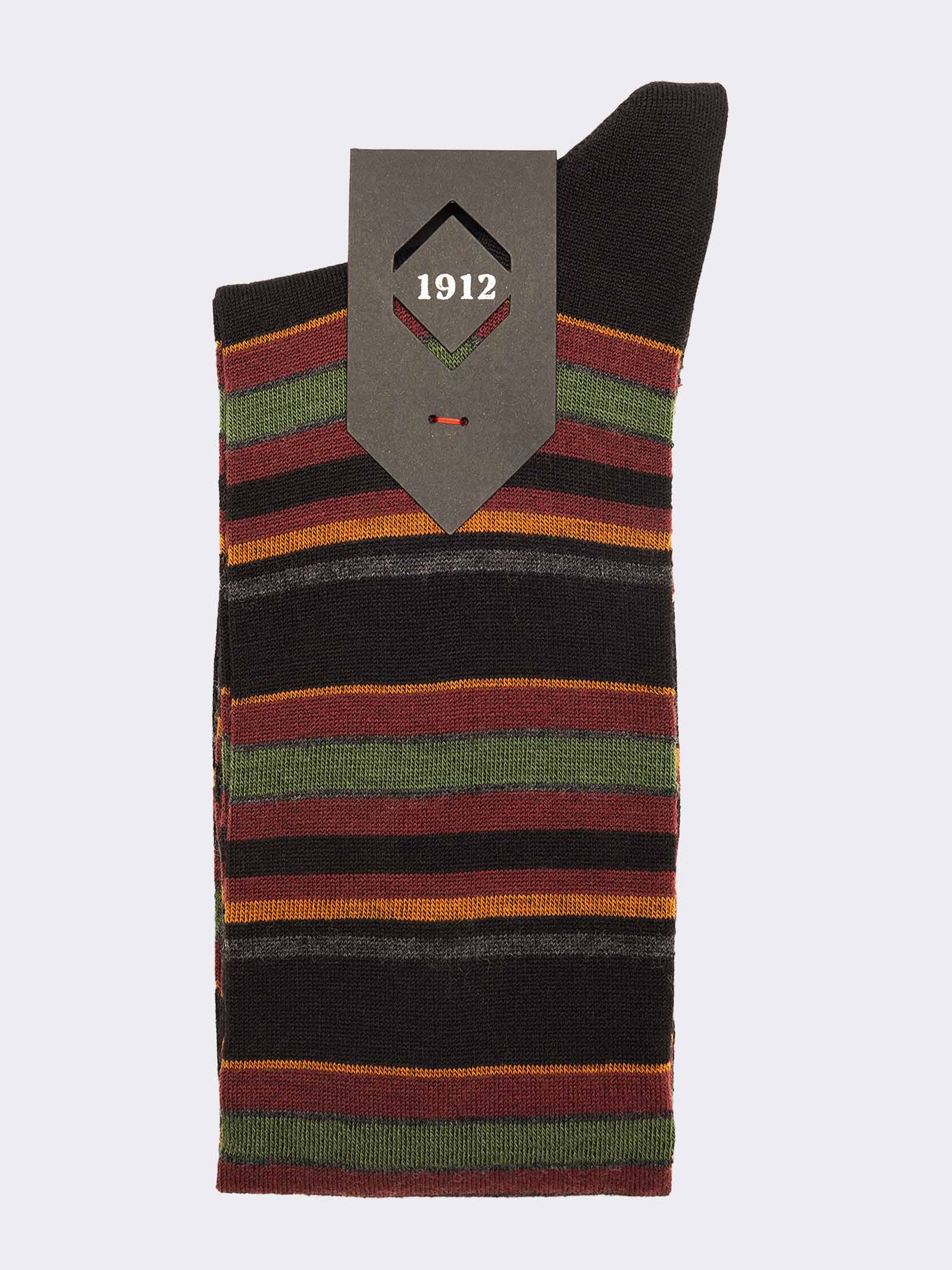 Men's Striped Wool Socks - Elegant and Comfortable - Image 3