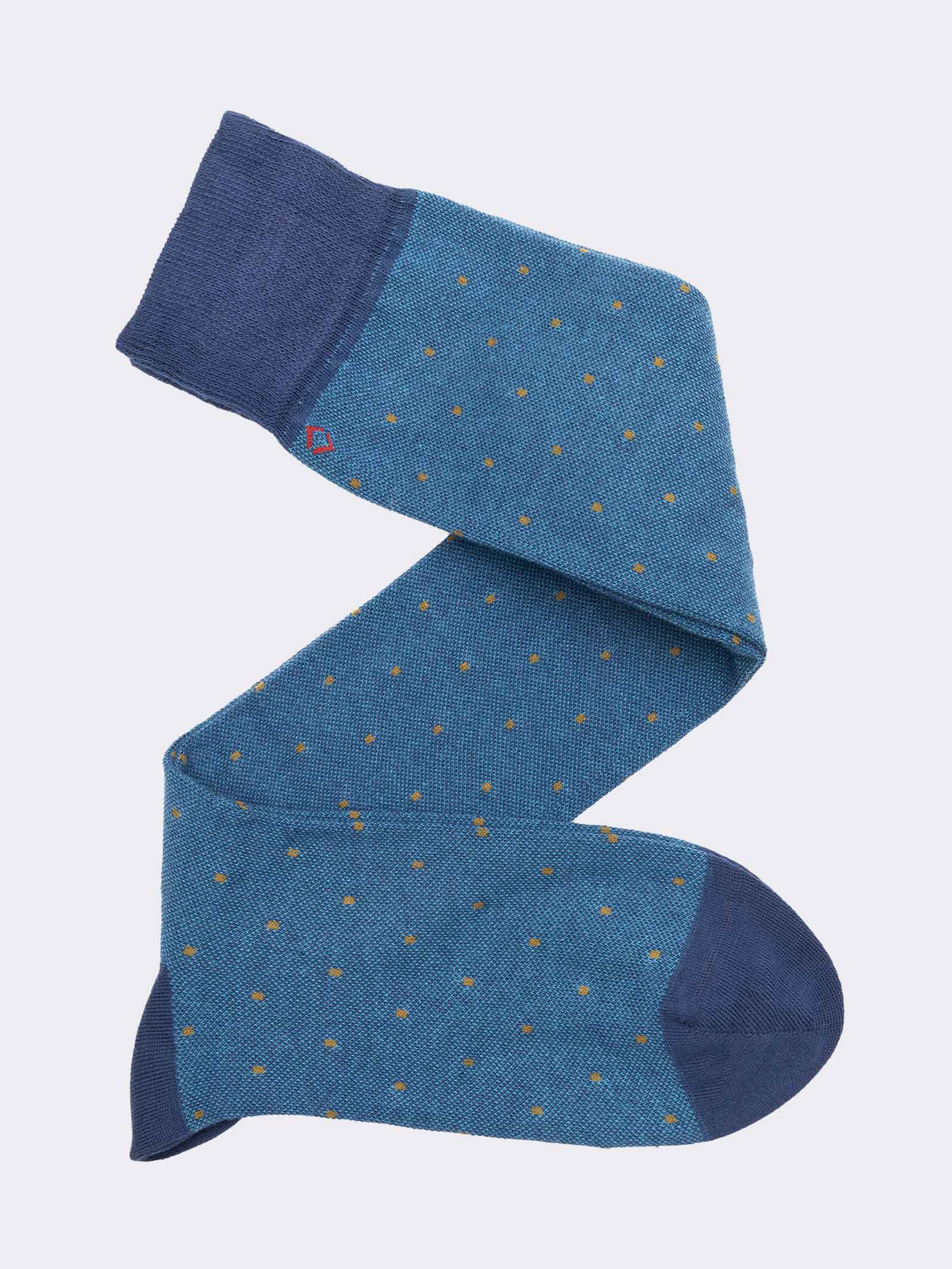Men's Long Socks with Polka dot Pattern in Warm Cotton - Made in Italy - Image 1