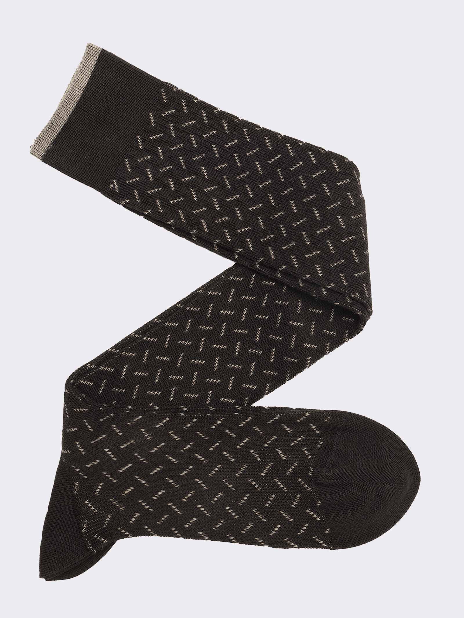Men's Long Geometric Pattern Socks - Elegant and Comfortable - Image 1