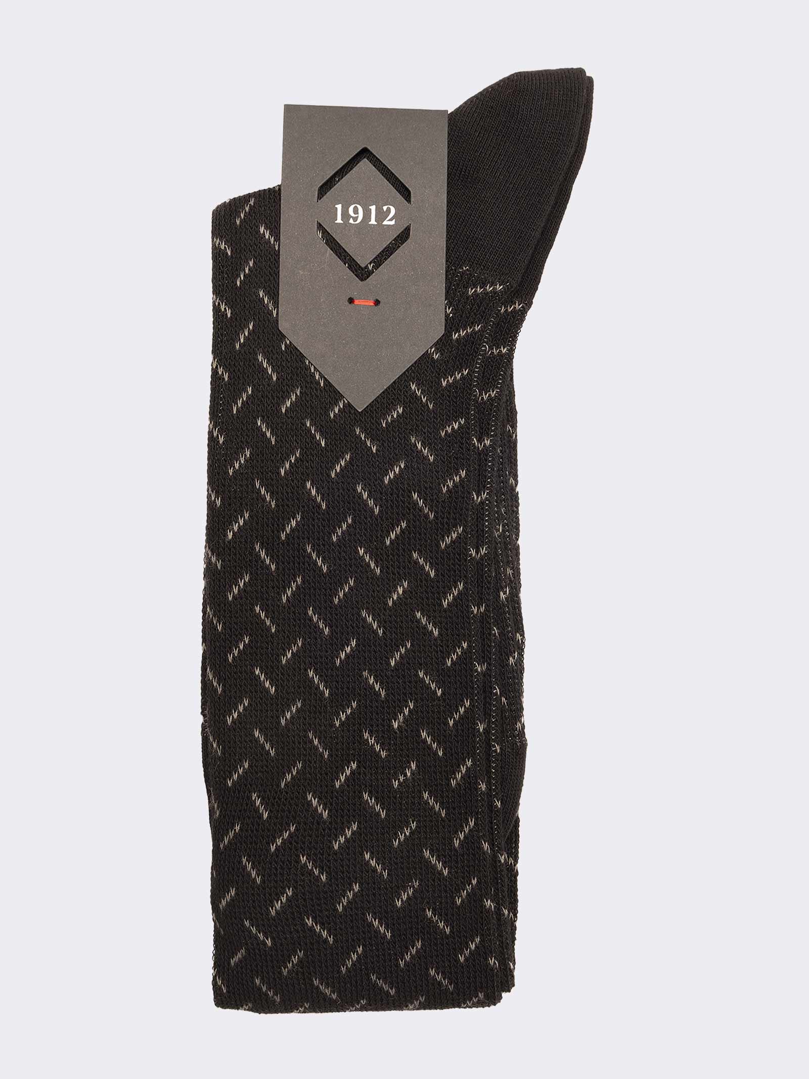Men's Long Geometric Pattern Socks - Elegant and Comfortable - Image 3