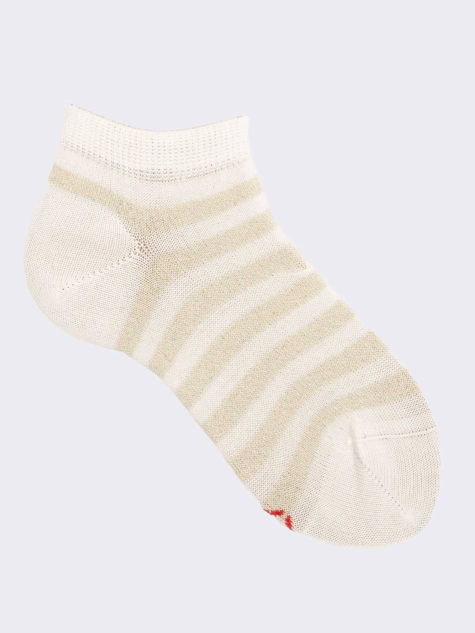 Girls' Ankle Socks with Stripes - Casual and Comfortable Design - Image 1