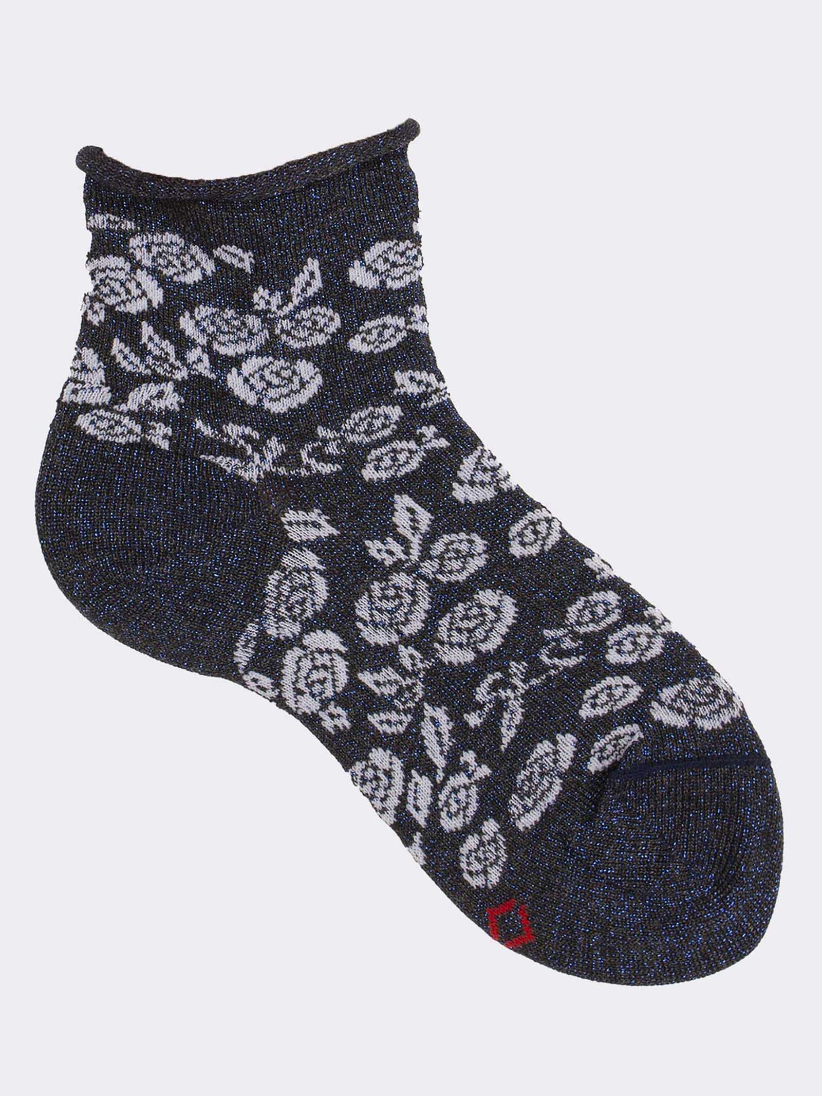 Mädchen Kurzsocken mit Blumenmuster - Elegantes und Komfortables Design