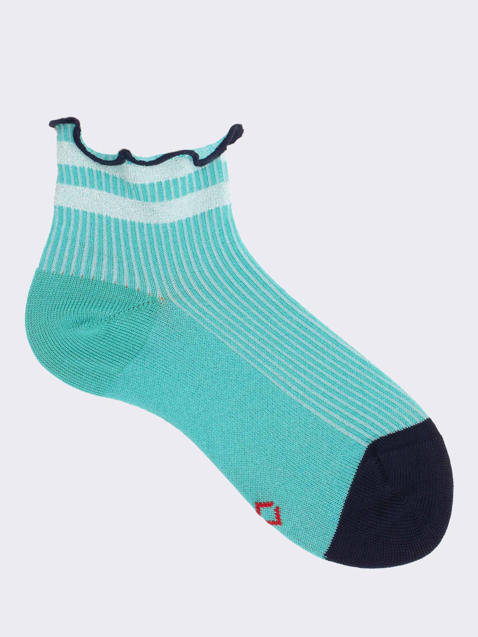 Girls' Fancy Short Cotton Socks - Image 1