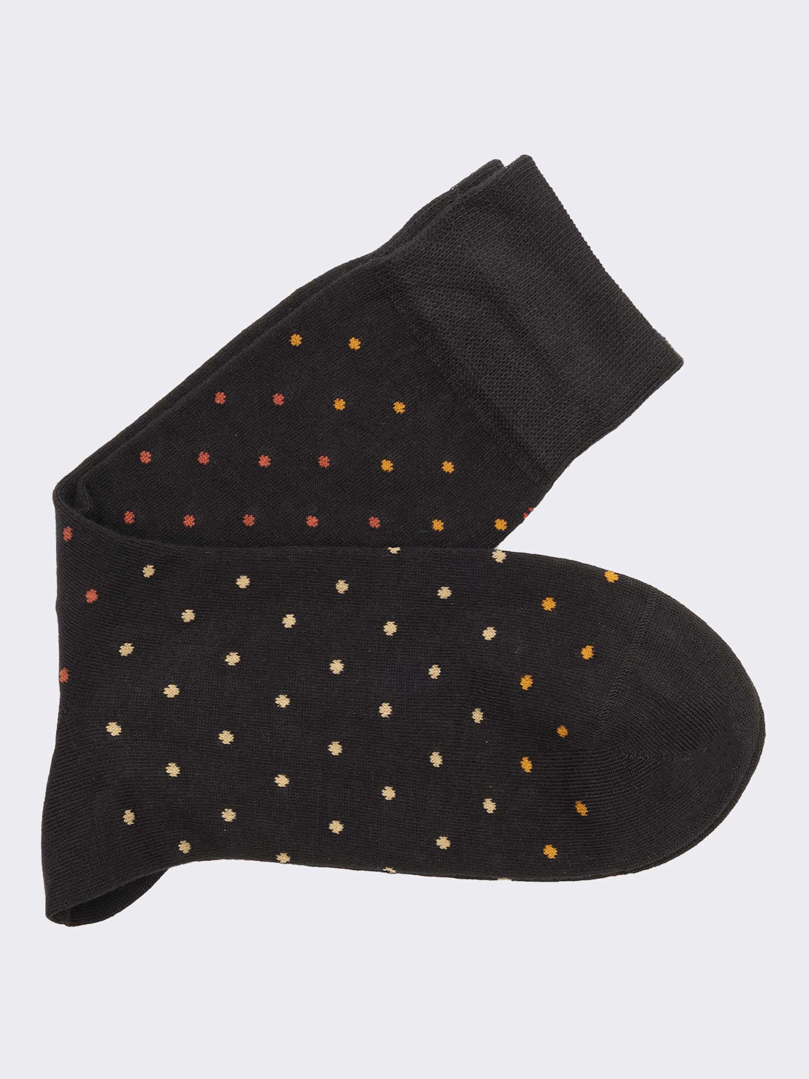 Men's Short Socks with Gradient Polka Dot Pattern in Warm Cotton - Made in Italy - Image 1