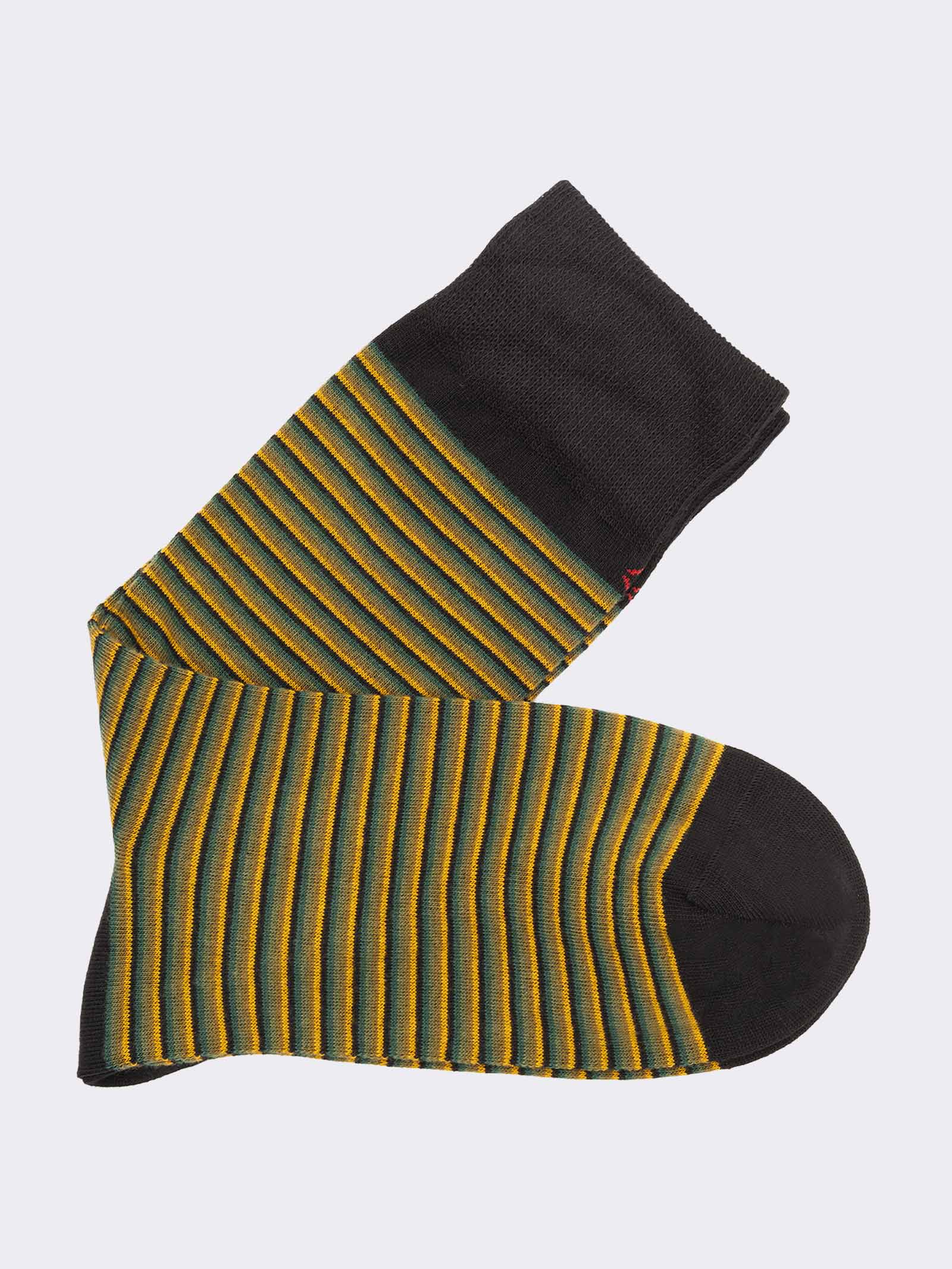 Men's Short Striped Warm Cotton Socks - Elegant and Comfortable - Image 1
