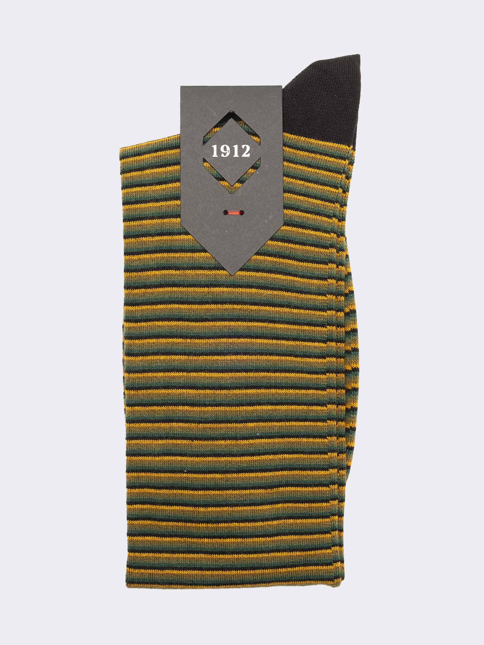 Men's Long Fancy Socks with Tie Pattern in Warm Cotton - Made in Italy - Image 2
