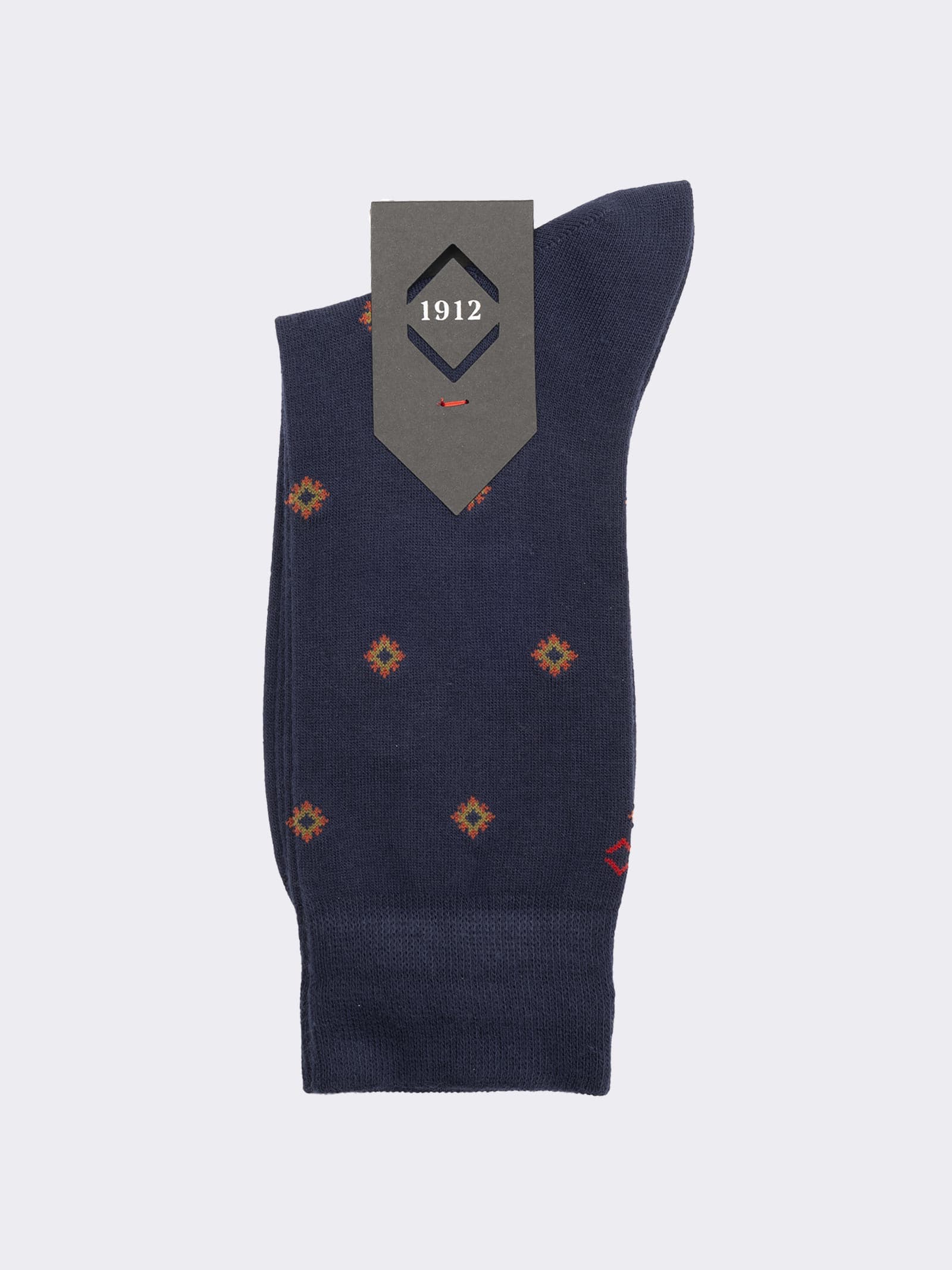 Calcetines largos para hombre Mini Rombos en cálido algodón - Hecho en Italia - Image 2