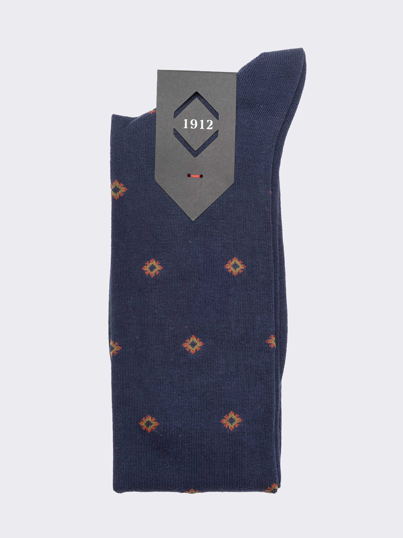 Calcetines largos hombre con patrón de corbata en cálido algodón - Hechos en Italia - Image 2