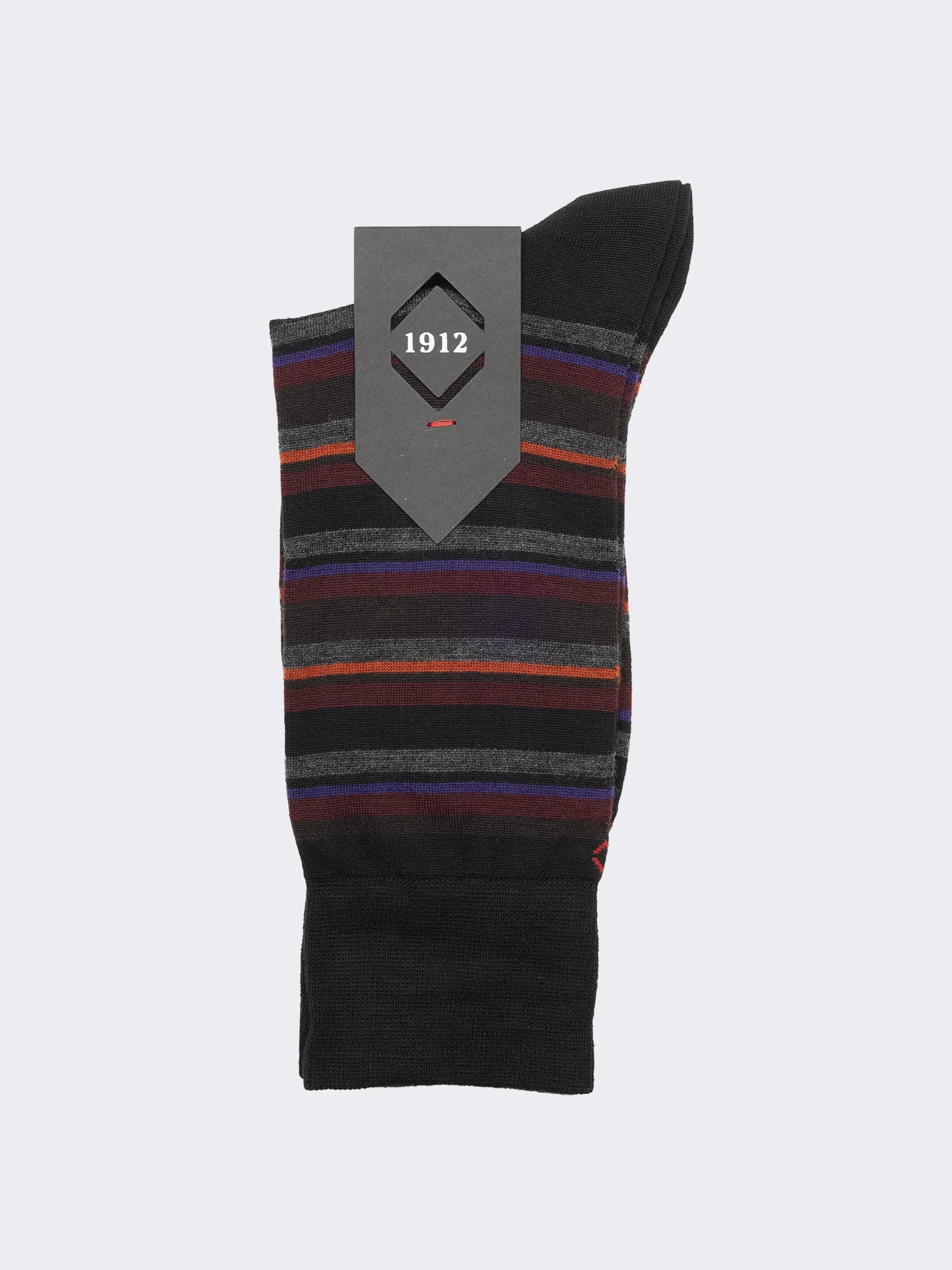 Men's Short Wool Socks with Striped Pattern – Made in Italy - Image 2