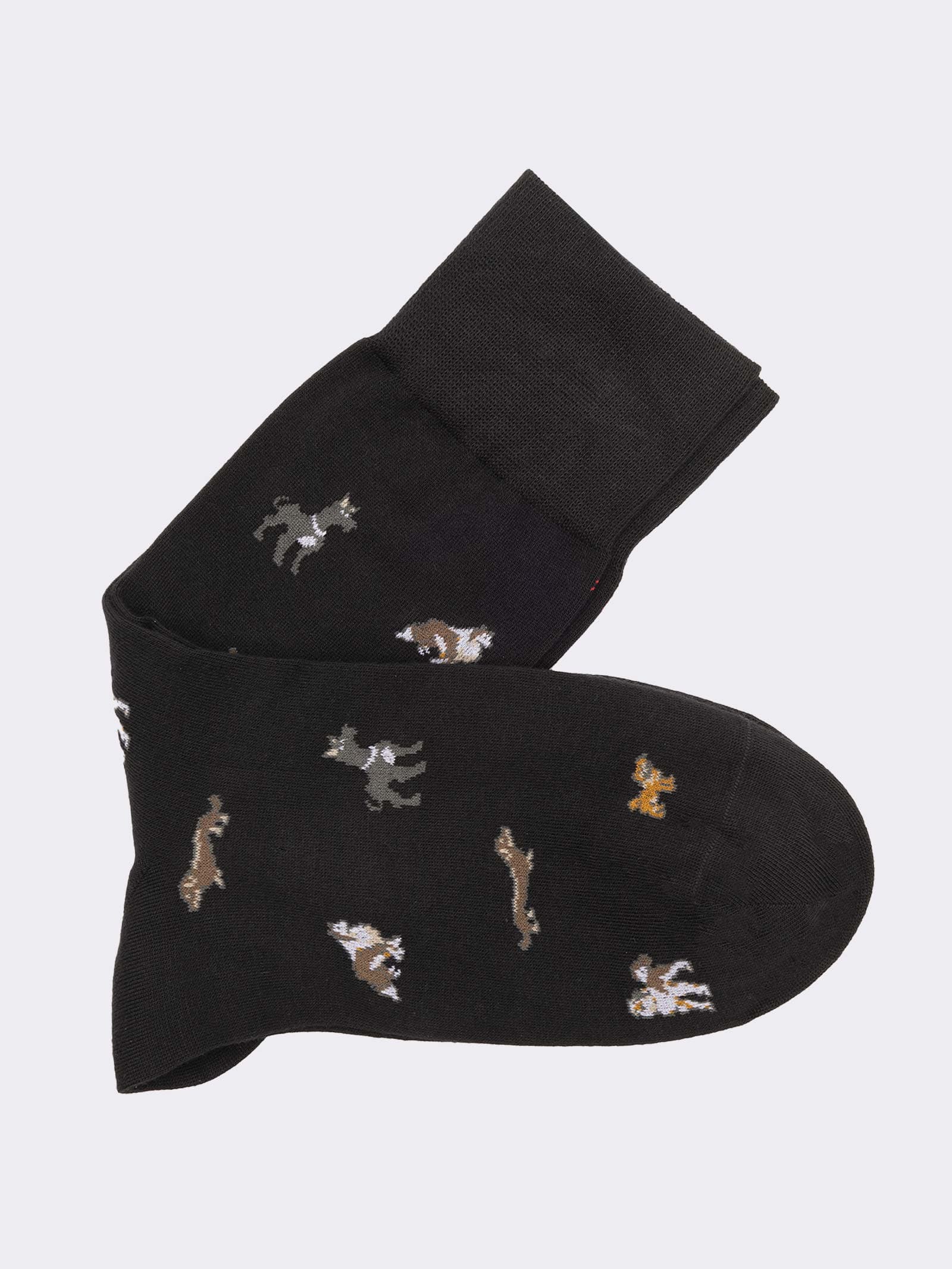 Men’s Short Socks with dog Patterns in Warm Cotton - Made in Italy - Image 1