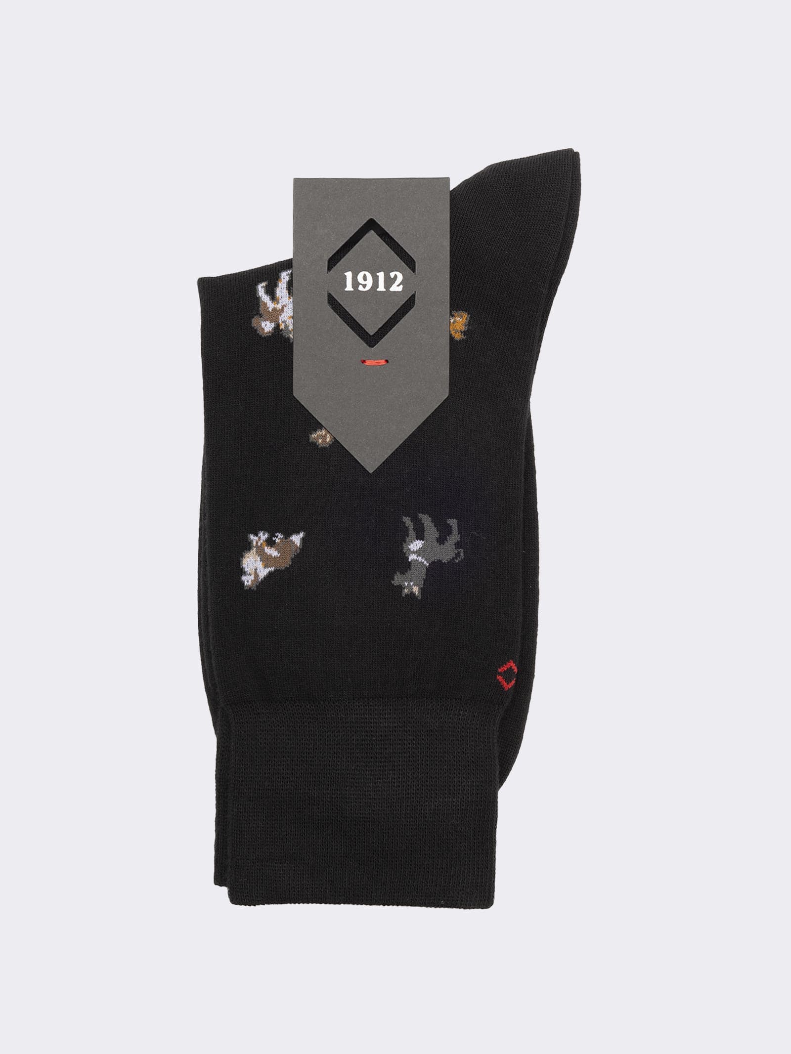 Men’s Short Socks with dog Patterns in Warm Cotton - Made in Italy - Image 2