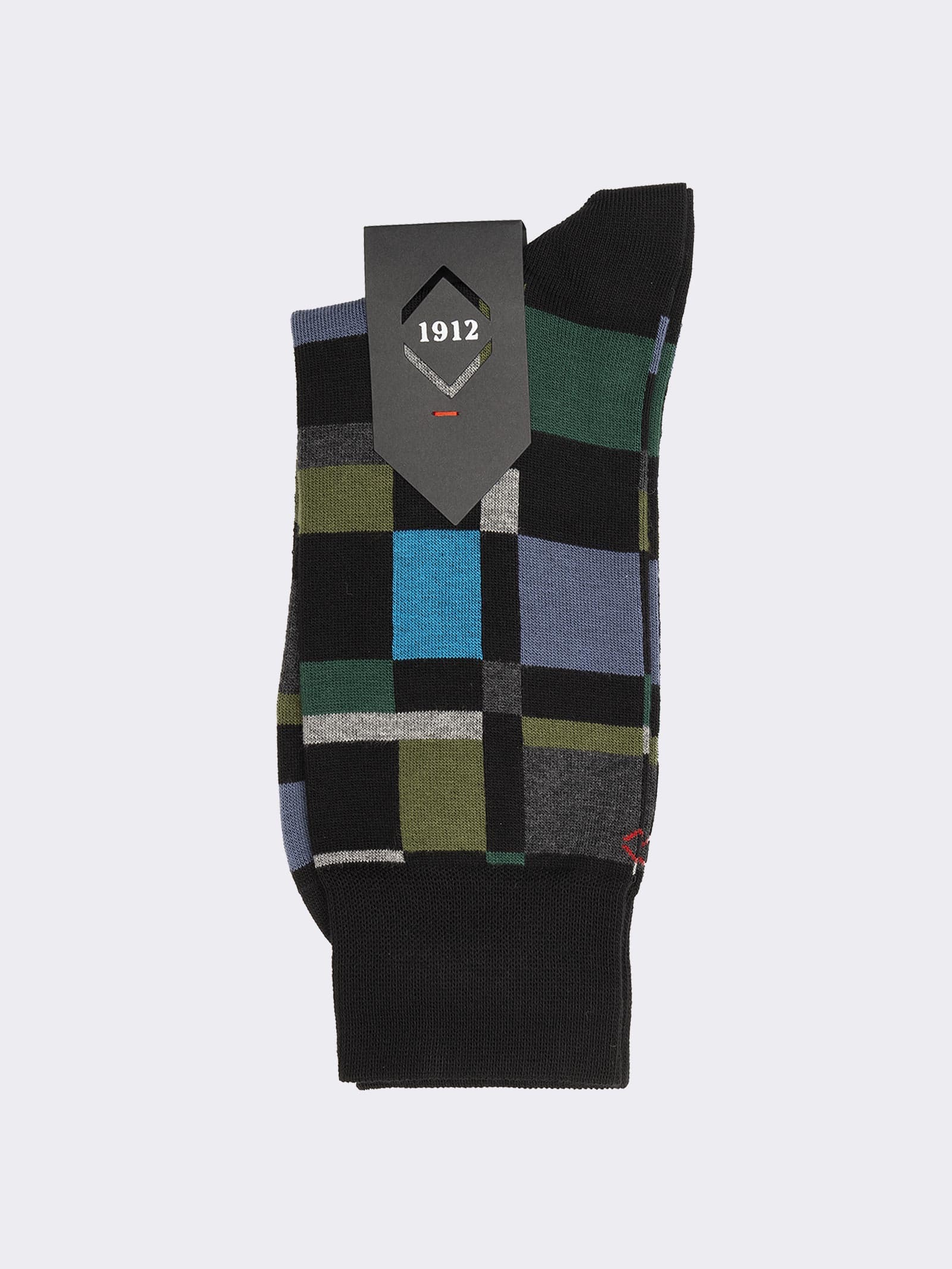 Herren-Karomuster-Socken aus warmem Baumwollstoff - Made in Italy - Image 2